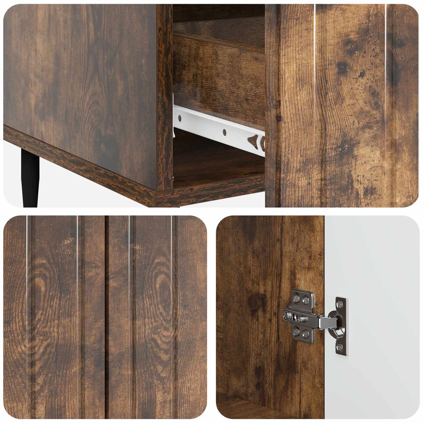 Sideboard Räuchereiche 66 x 34,5 x 97 cm Holzwerkstoff