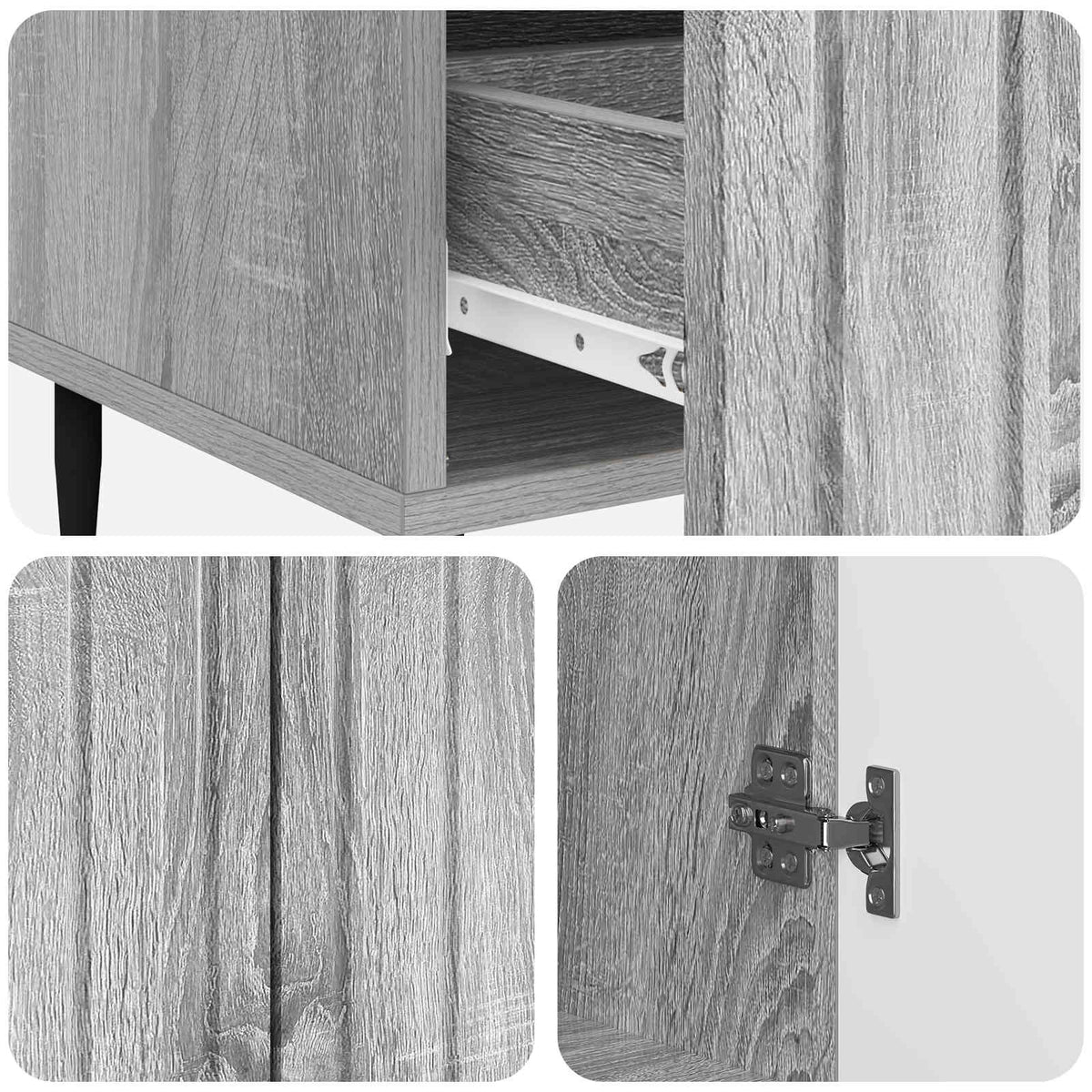 Sideboard Sonoma-Grau 66 x 34,5 x 97 cm Holzwerkstoff