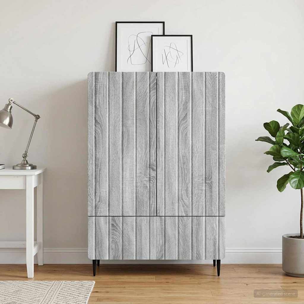 Sideboard Sonoma-Grau 66 x 34,5 x 97 cm Holzwerkstoff