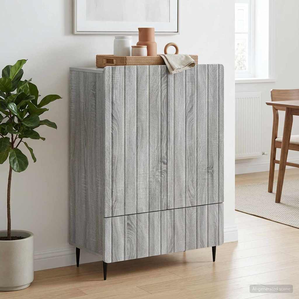 Sideboard Sonoma-Grau 66 x 34,5 x 97 cm Holzwerkstoff