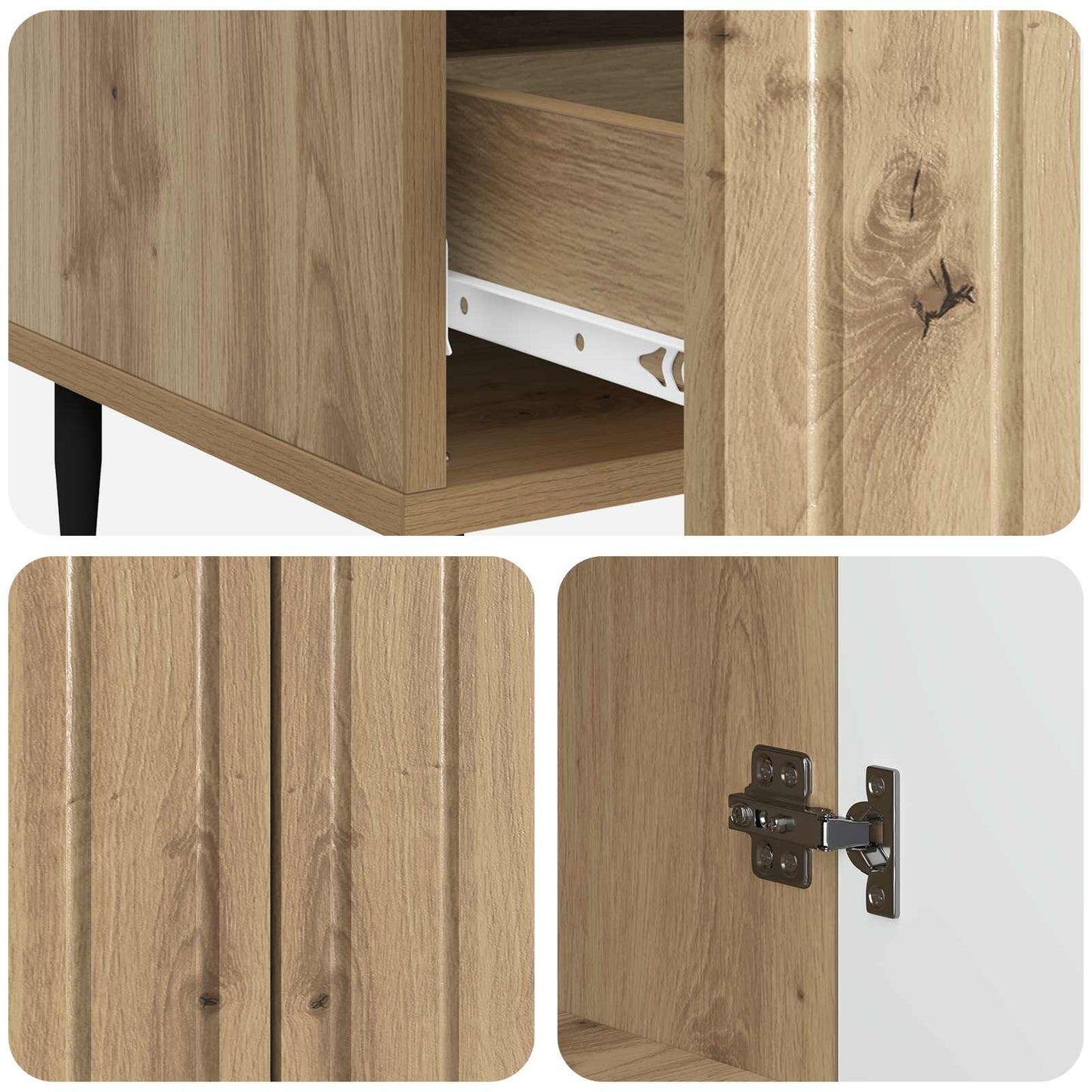 Sideboard Artisan-Eiche 66 x 34,5 x 97 cm Holzwerkstoff
