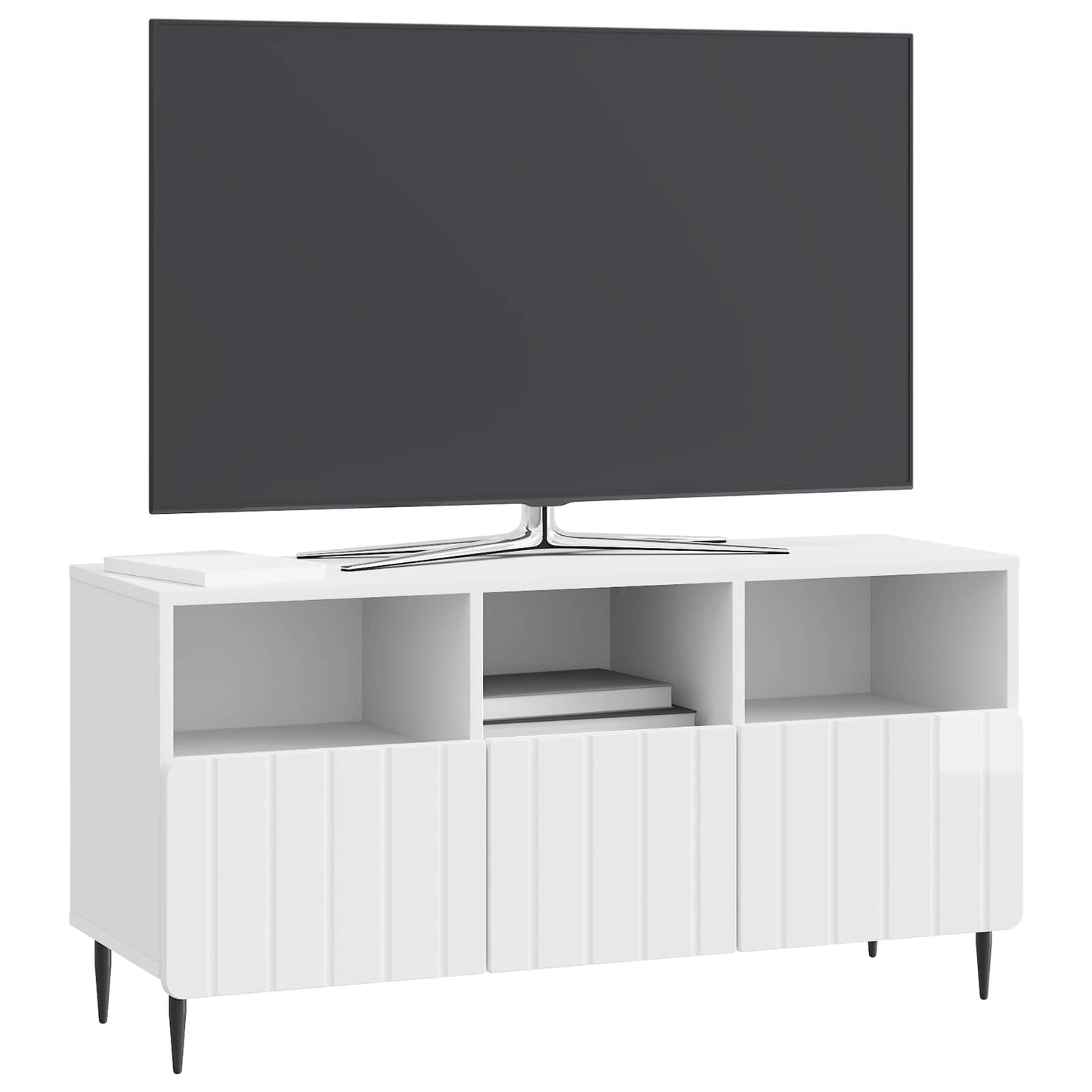 TV-Schränk Hochglanz Weiß 102 x 34,5 x 50 cm Holzwerkstoff