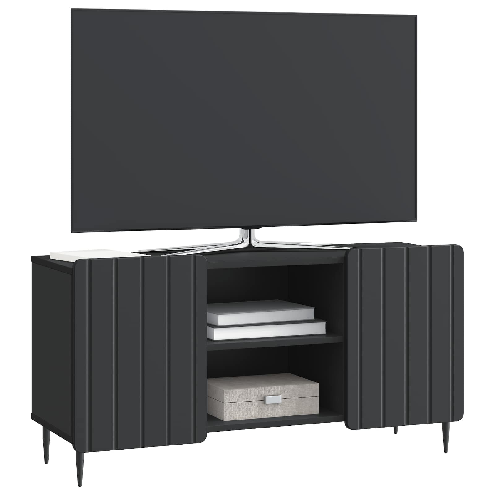 TV-Schränk 102 x 34,5 x 52 cm Schwarz Holzwerkstoff