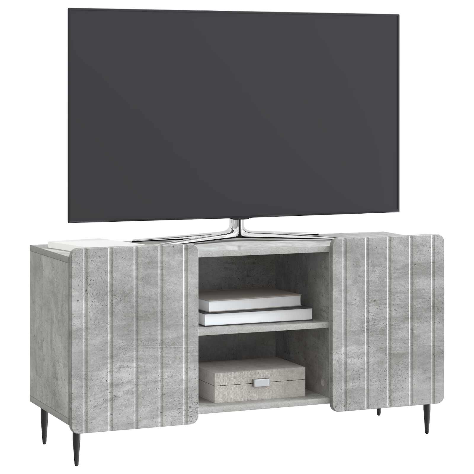 TV-Schränk 102 x 34,5 x 52 cm Betongrau Holzwerkstoff