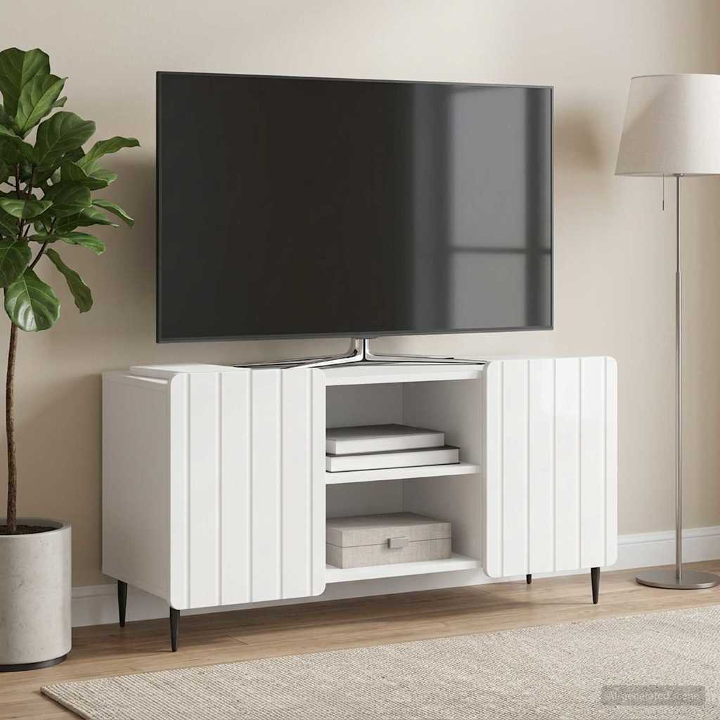 TV-Schränk 102 x 34,5 x 52 cm Hochglanz Weiß Holzwerkstoff