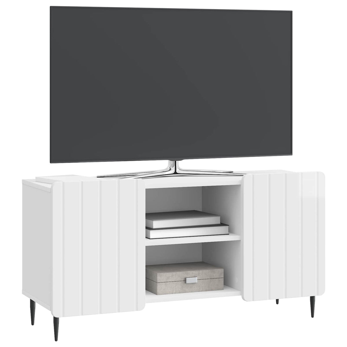 TV-Schränk 102 x 34,5 x 52 cm Hochglanz Weiß Holzwerkstoff