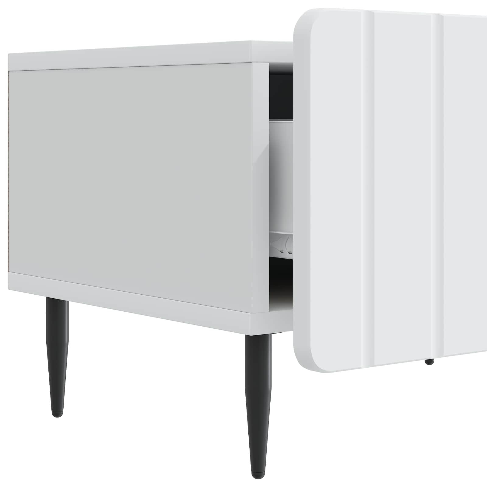 TV-Schränk mit Schubladen Weiß 147 x 34,5 x 32 cm Holzwerkstoff