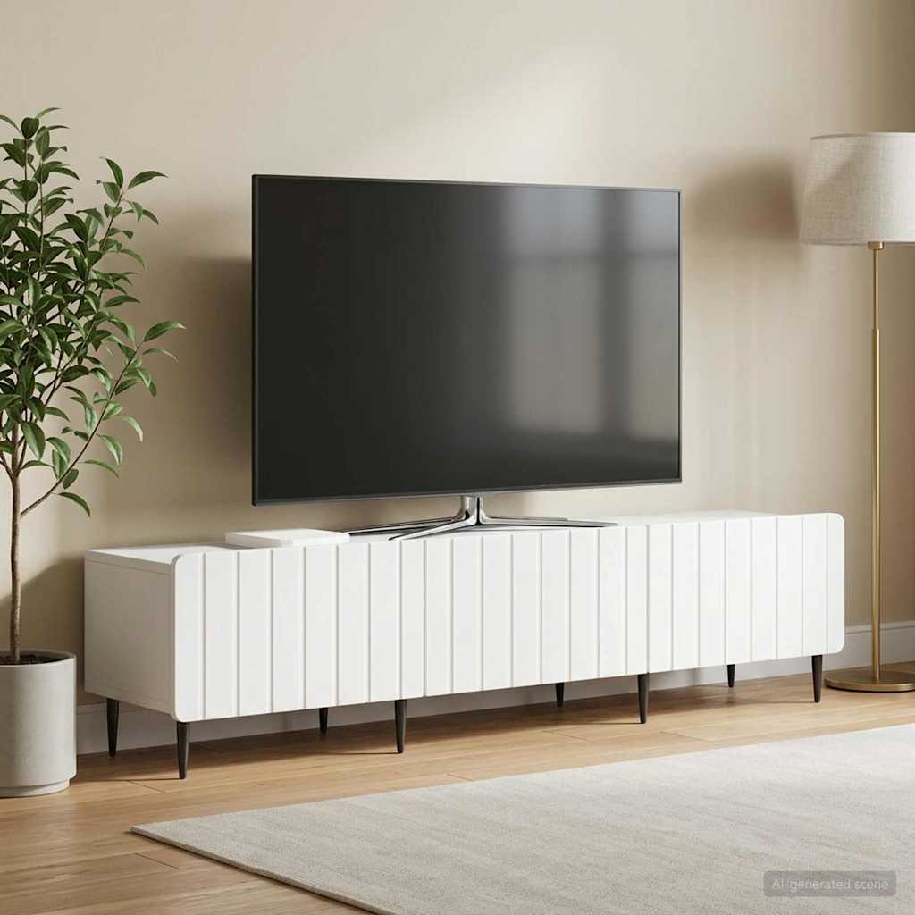TV-Schränk mit Schubladen Weiß 147 x 34,5 x 32 cm Holzwerkstoff