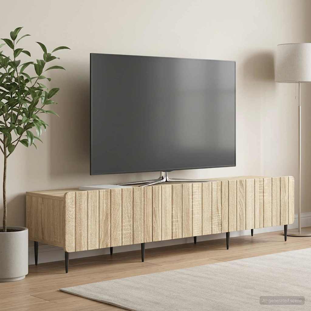 TV-Schränk 147 x 34,5 x 32 cm Sonoma-Eiche Holzwerkstoff