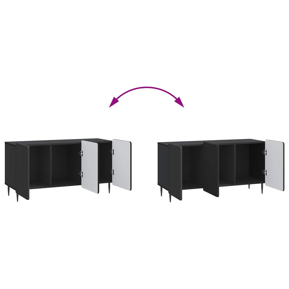 TV-Schränk 99 x 34,5 x 52 cm Schwarz Holzwerkstoff