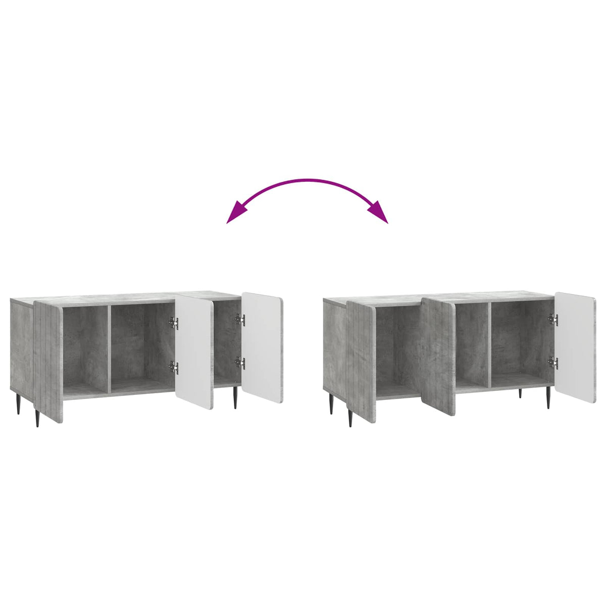 TV-Schränk 99 x 34,5 x 52 cm Betongrau Holzwerkstoff