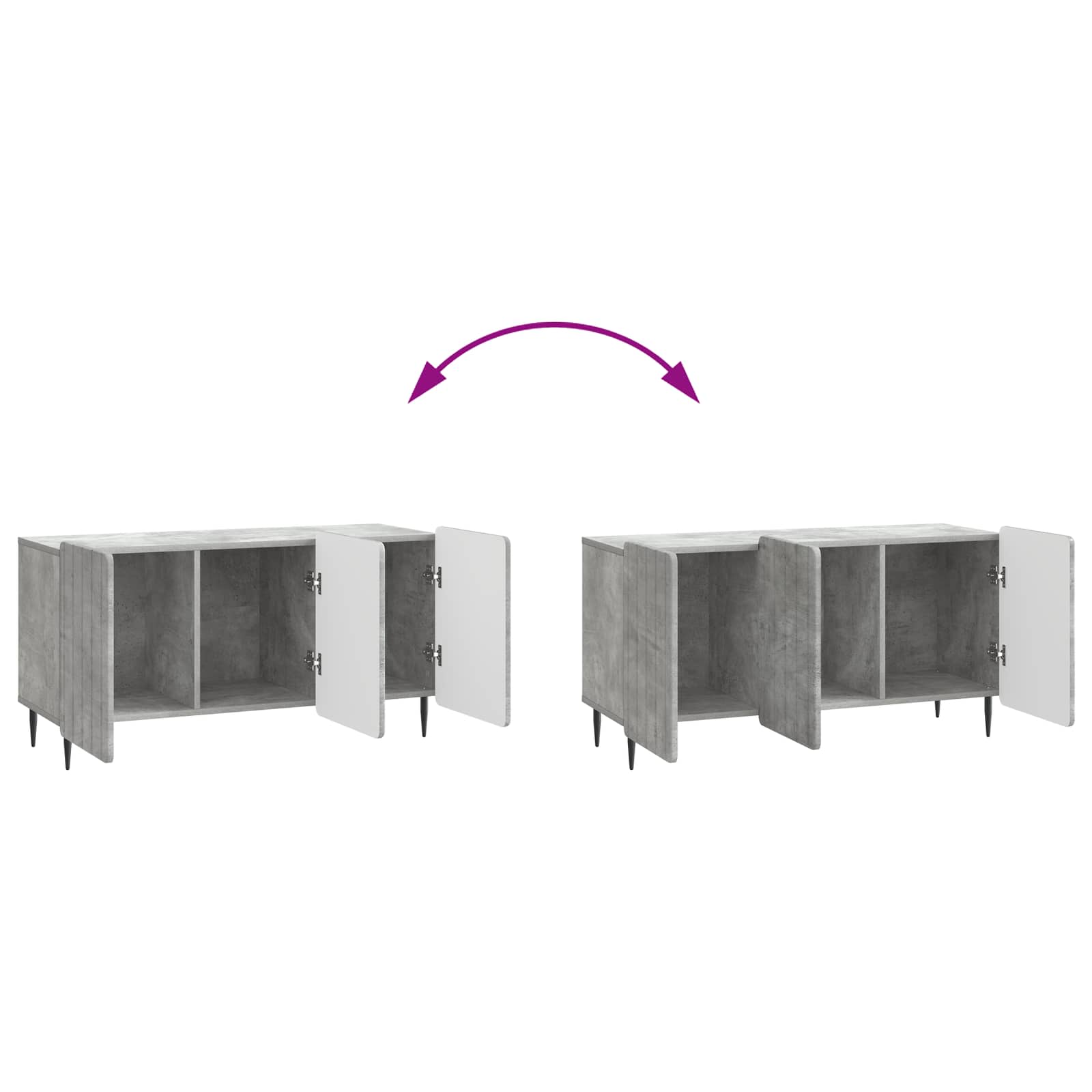 TV-Schränk 99 x 34,5 x 52 cm Betongrau Holzwerkstoff