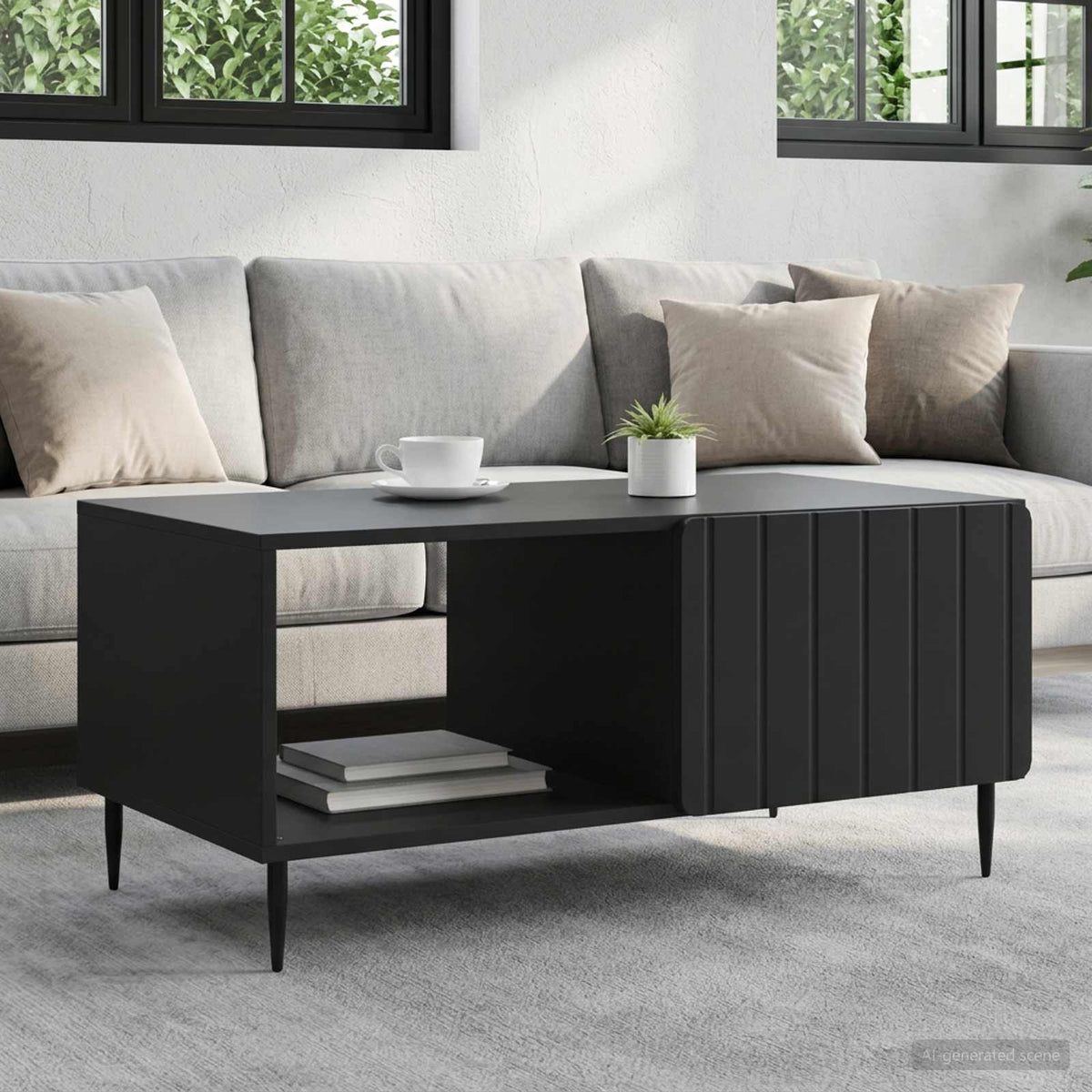 Couchtisch Schwarz 90 x 50 x 40 cm Holzwerkstoff