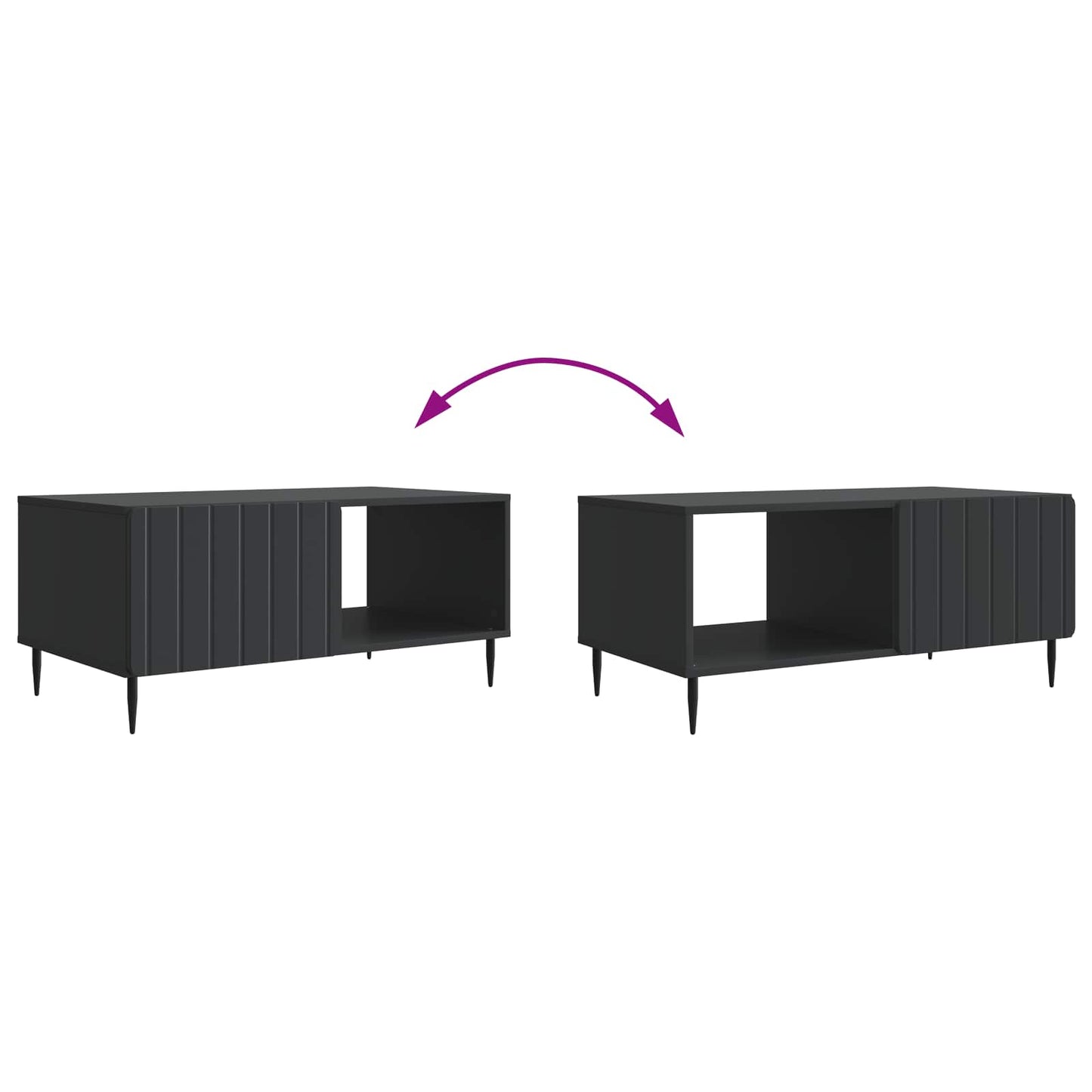 Couchtisch Schwarz 90 x 50 x 40 cm Holzwerkstoff