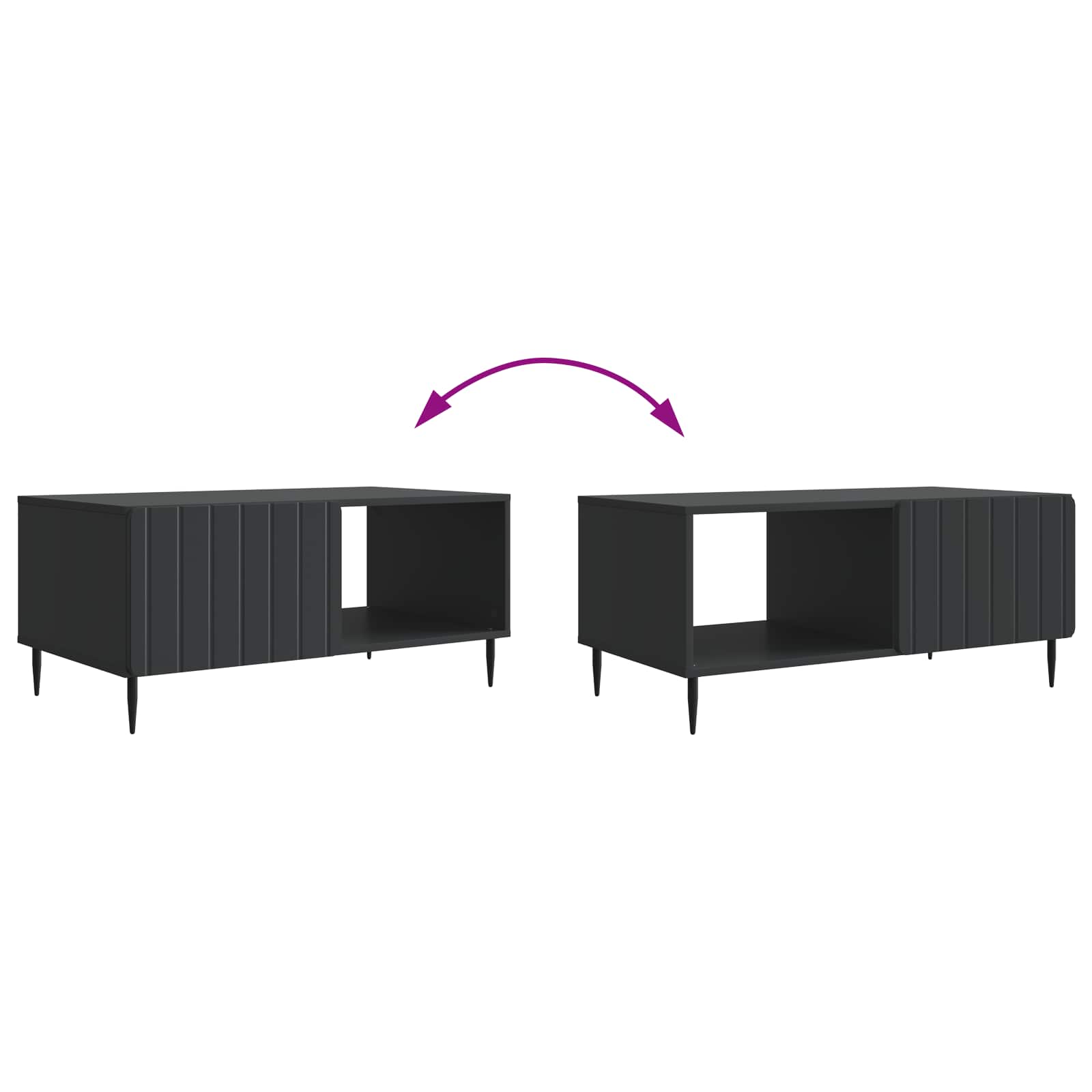 Couchtisch Schwarz 90 x 50 x 40 cm Holzwerkstoff
