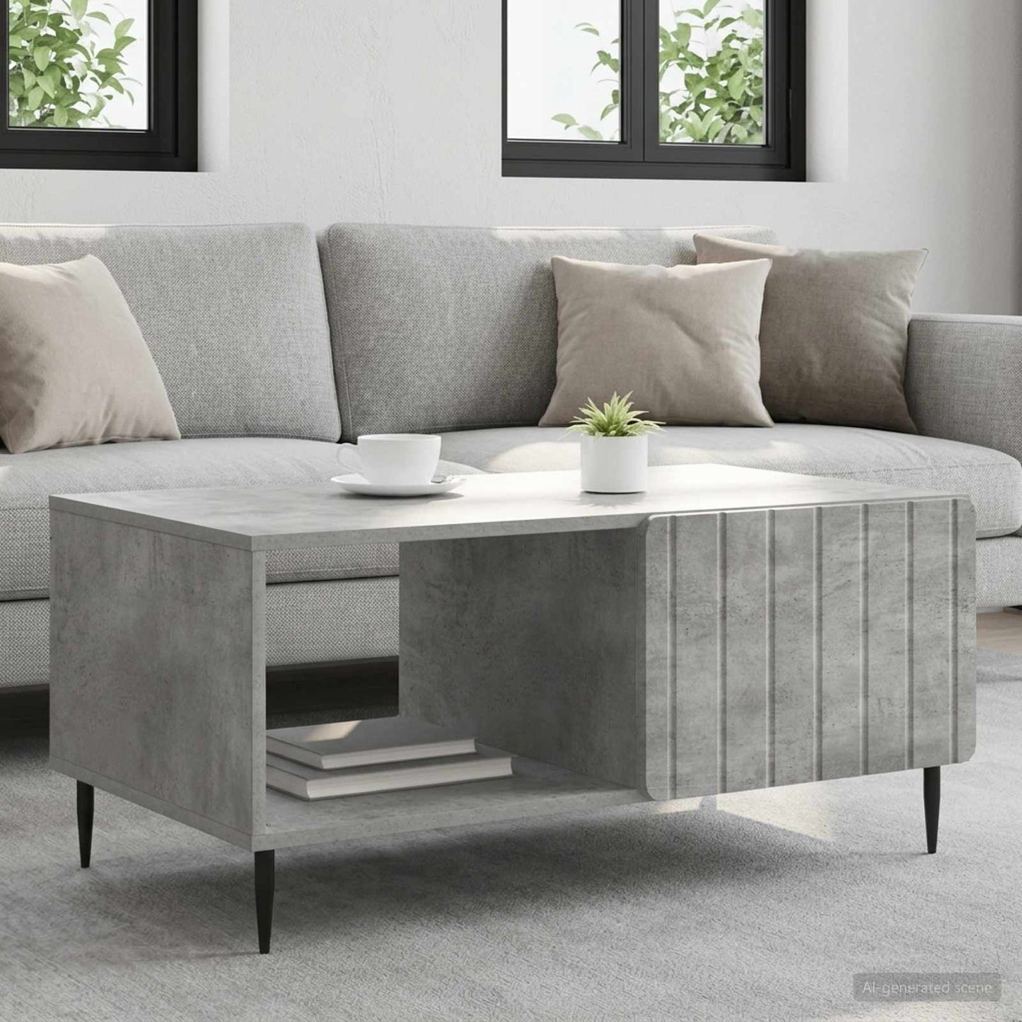 Couchtisch Betongrau 90 x 50 x 40 cm Holzwerkstoff