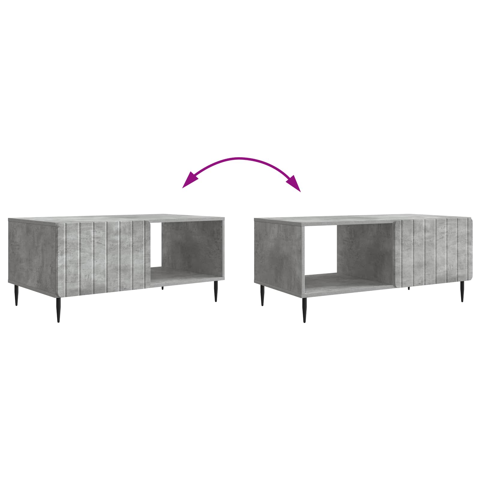 Couchtisch Betongrau 90 x 50 x 40 cm Holzwerkstoff