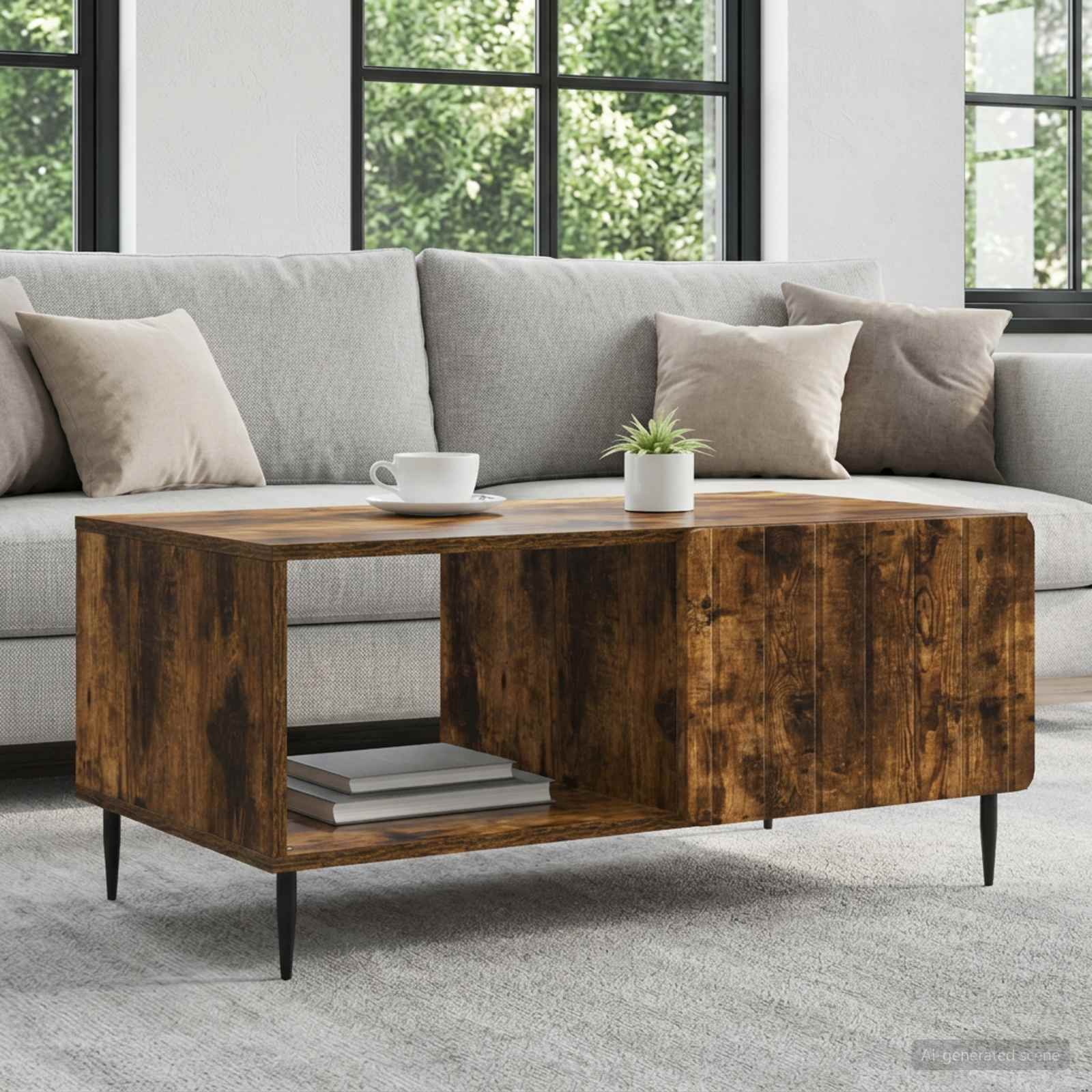 Couchtisch Geräucherte Eiche 90 x 50 x 40 cm Holzwerkstoff