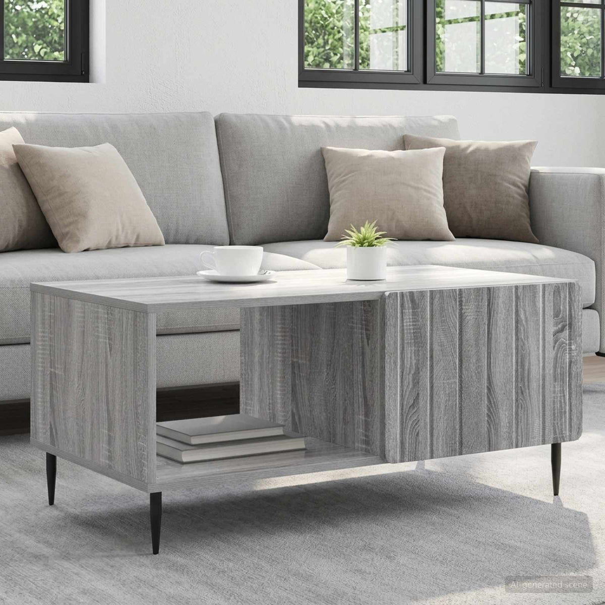 Couchtisch Grau Sonoma 90 x 50 x 40 cm Holzwerkstoff