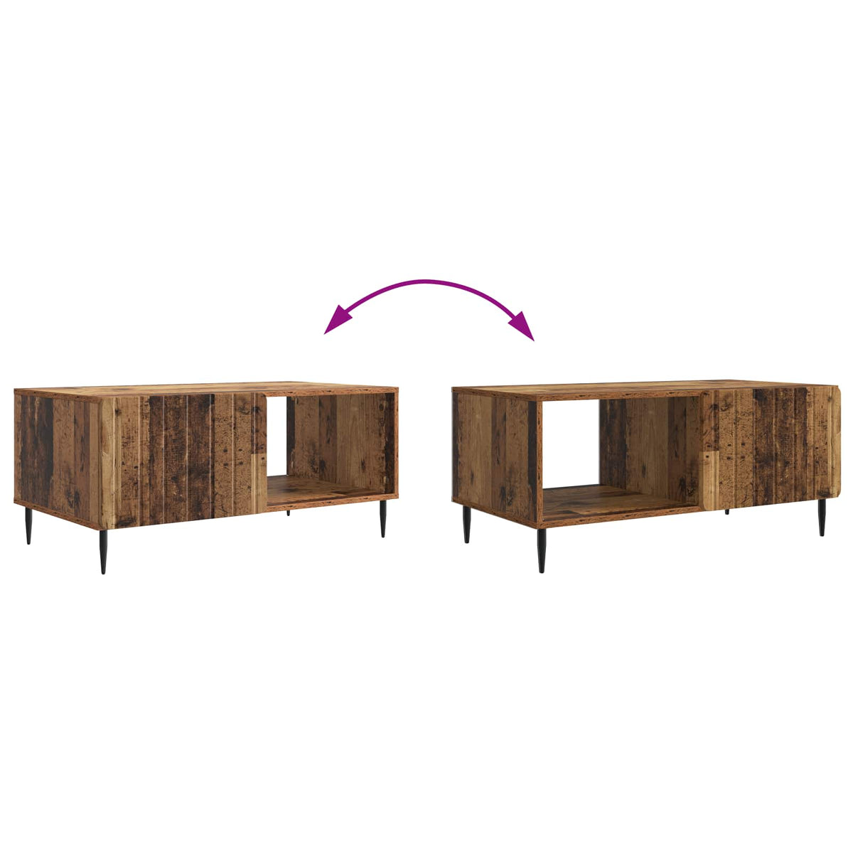 Couchtisch Altholz 90 x 50 x 40 cm Holzwerkstoff