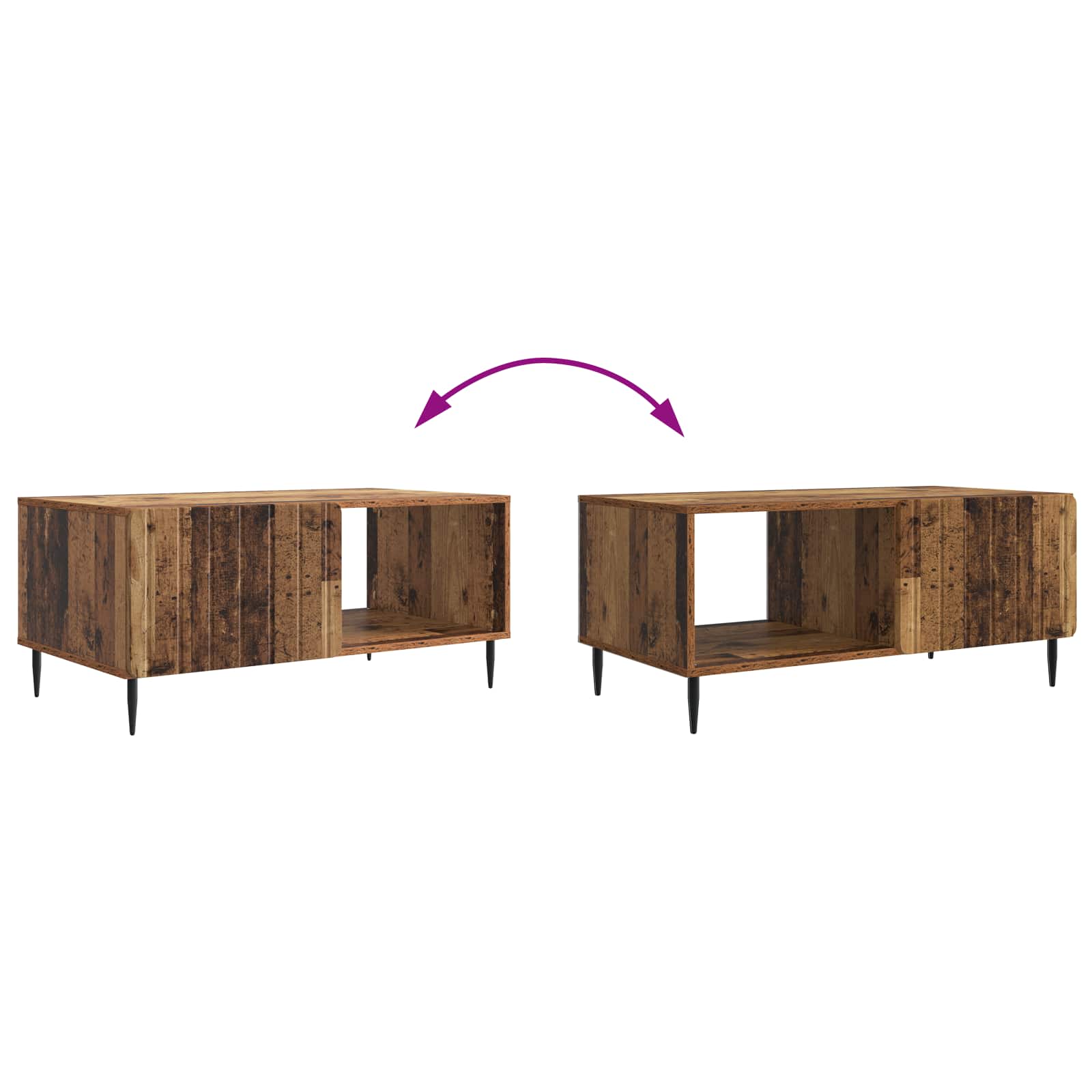 Couchtisch Altholz 90 x 50 x 40 cm Holzwerkstoff