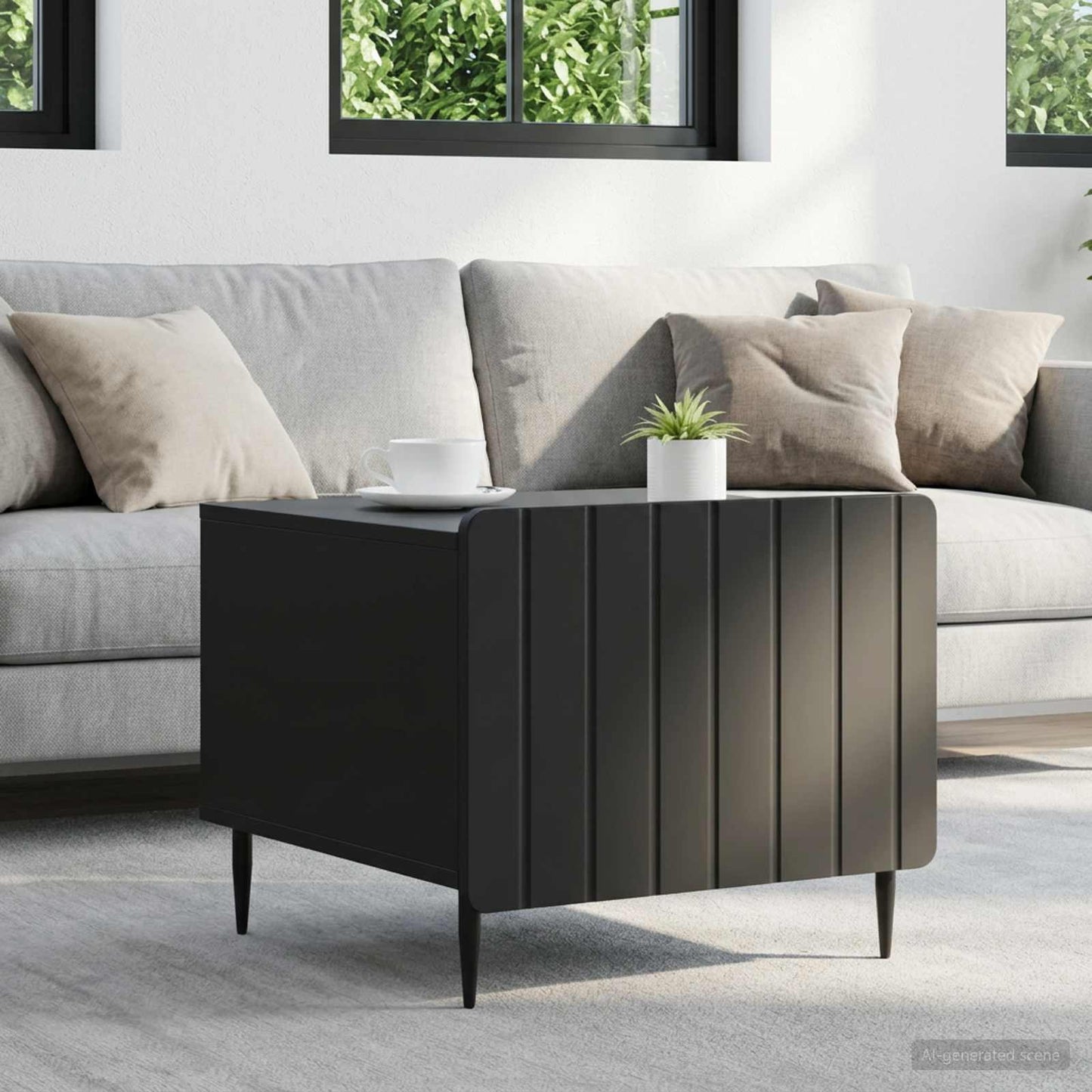 Couchtisch mit Schubladen Schwarz 49 x 50 x 42 cm Holzwerkstoff