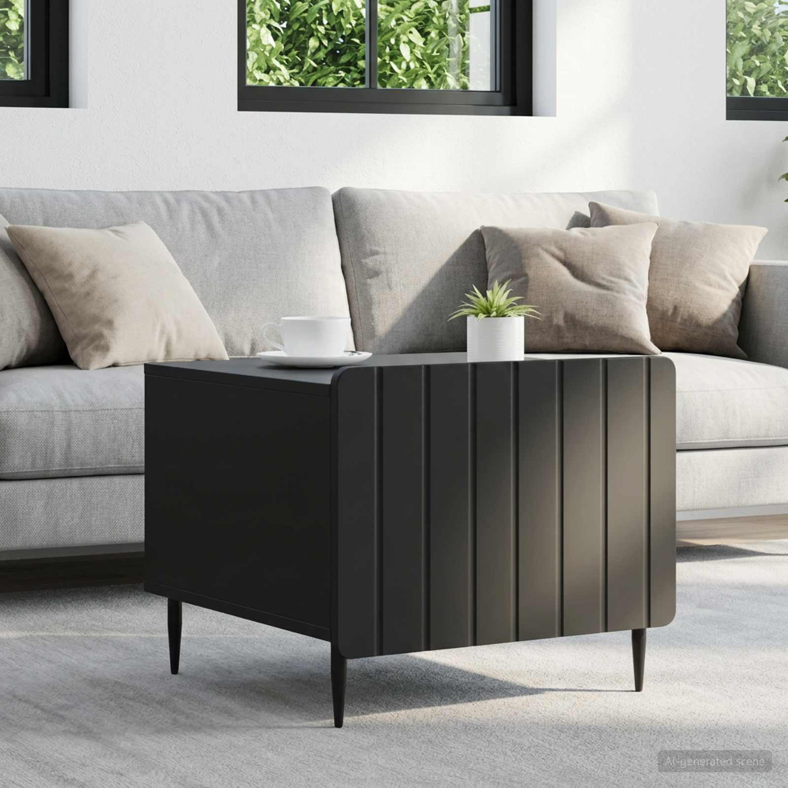 Couchtisch mit Schubladen Schwarz 49 x 50 x 42 cm Holzwerkstoff