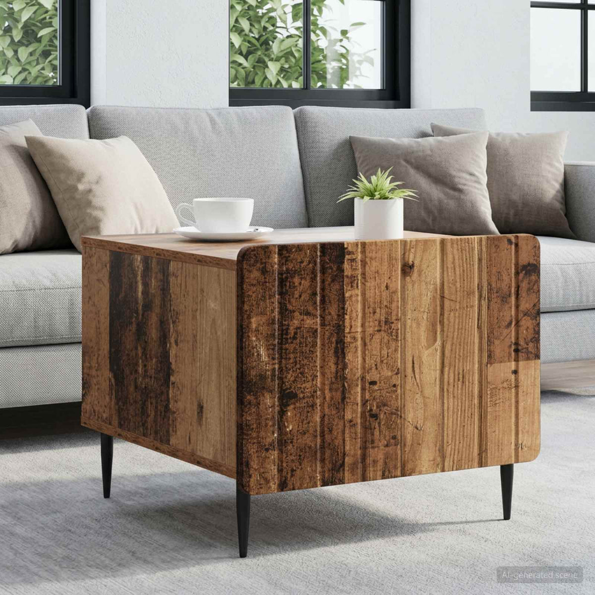 Couchtisch mit Schubladen Altholz 49 x 50 x 42 cm Holzwerkstoff