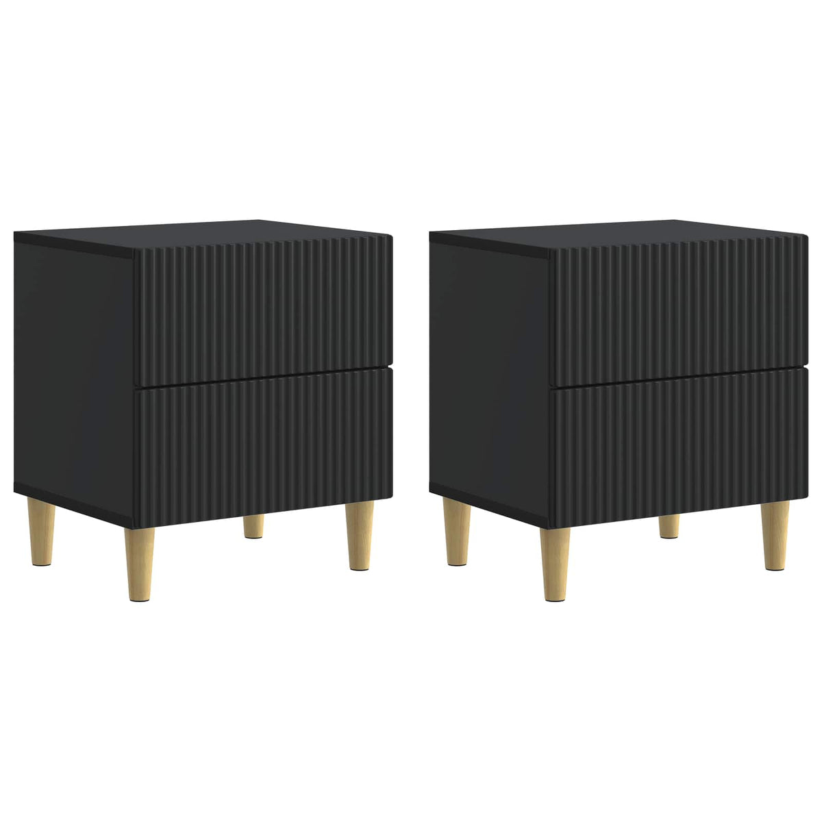 Nachttisch 2 Stk. Schwarz 43 x 34,5 x 48 cm Holzwerkstoff