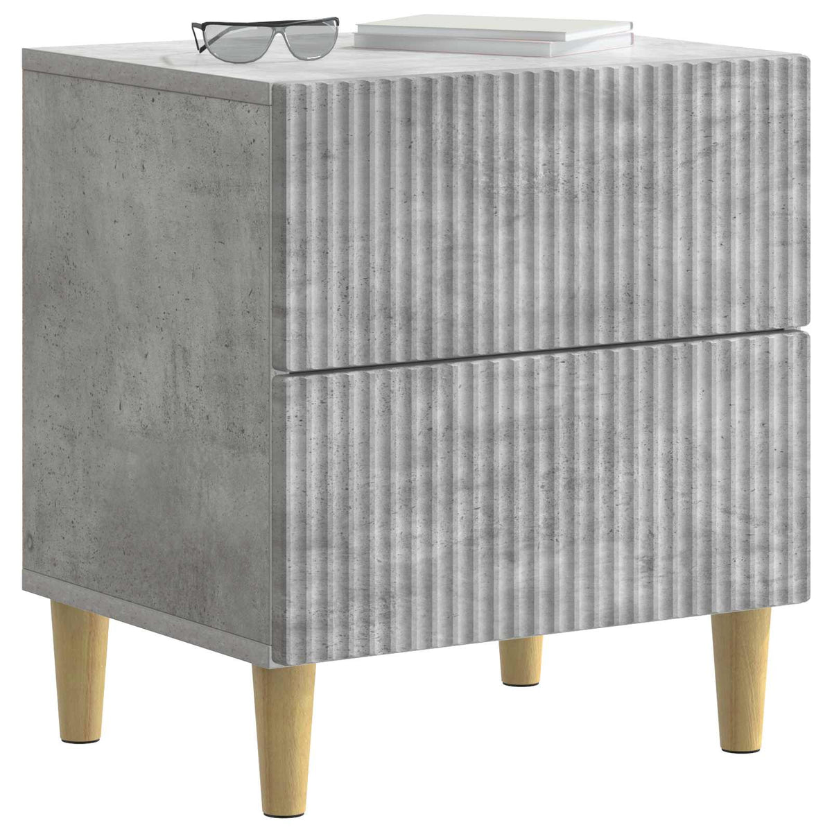 Nachttisch Betongrau 43 x 34,5 x 48 cm Holzwerkstoff