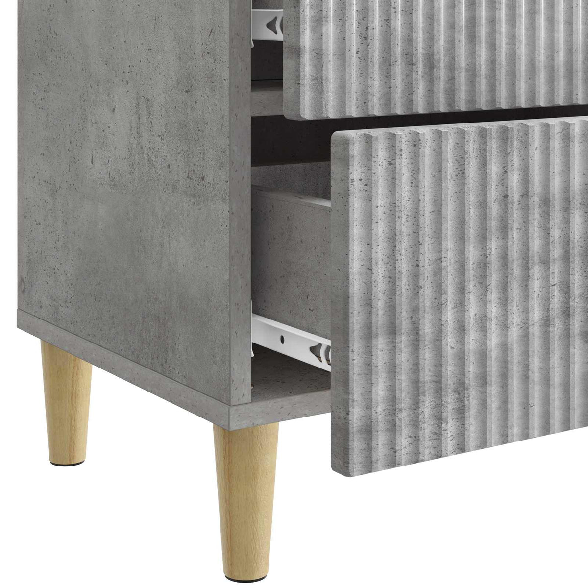 Nachttisch 2 Stk. Betongrau 43 x 34,5 x 48 cm Holzwerkstoff