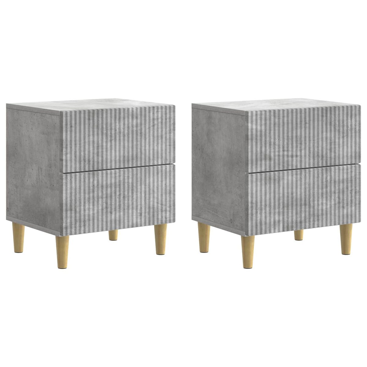 Nachttisch 2 Stk. Betongrau 43 x 34,5 x 48 cm Holzwerkstoff