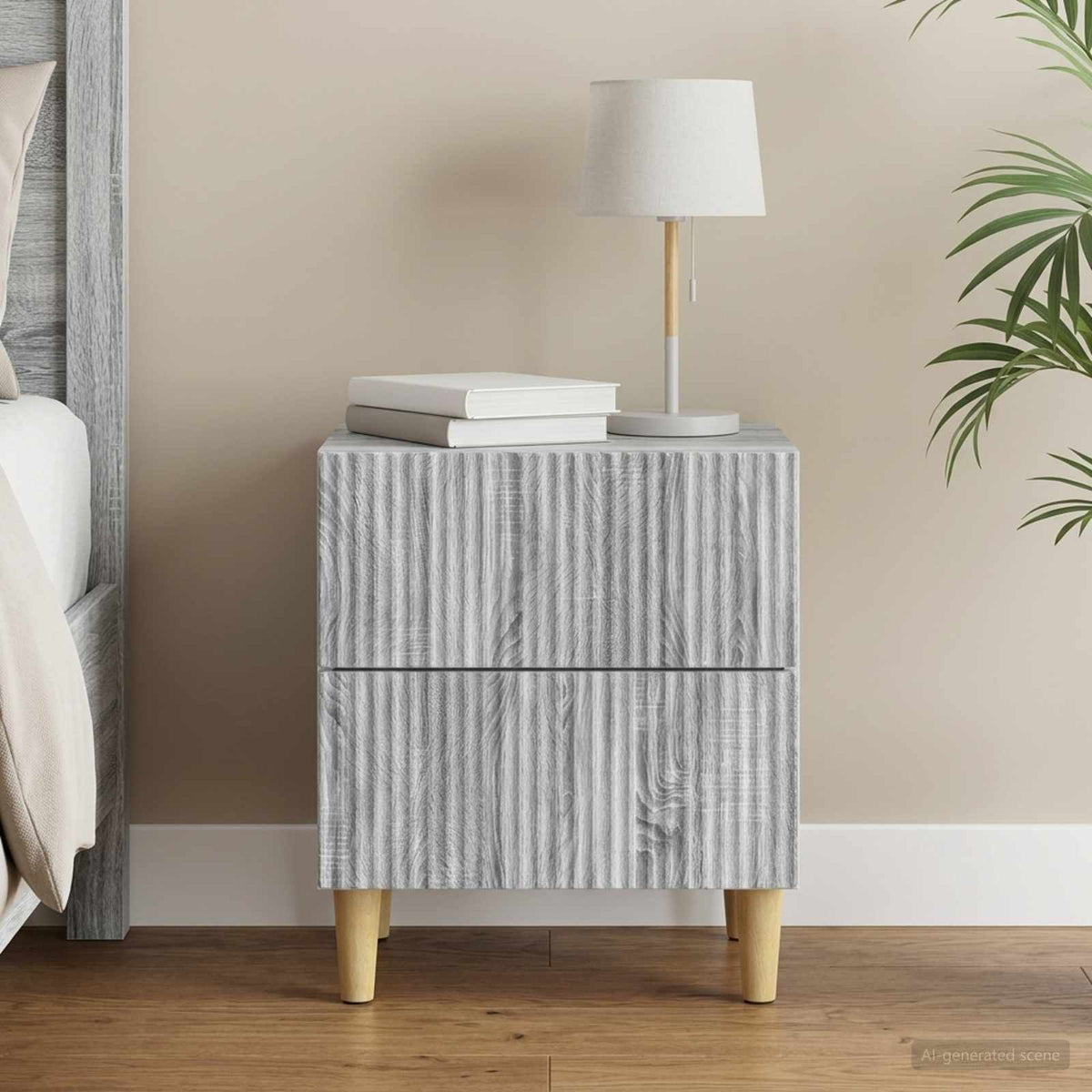 Nachttisch Sonoma-Grau 43 x 34,5 x 48 cm Holzwerkstoff