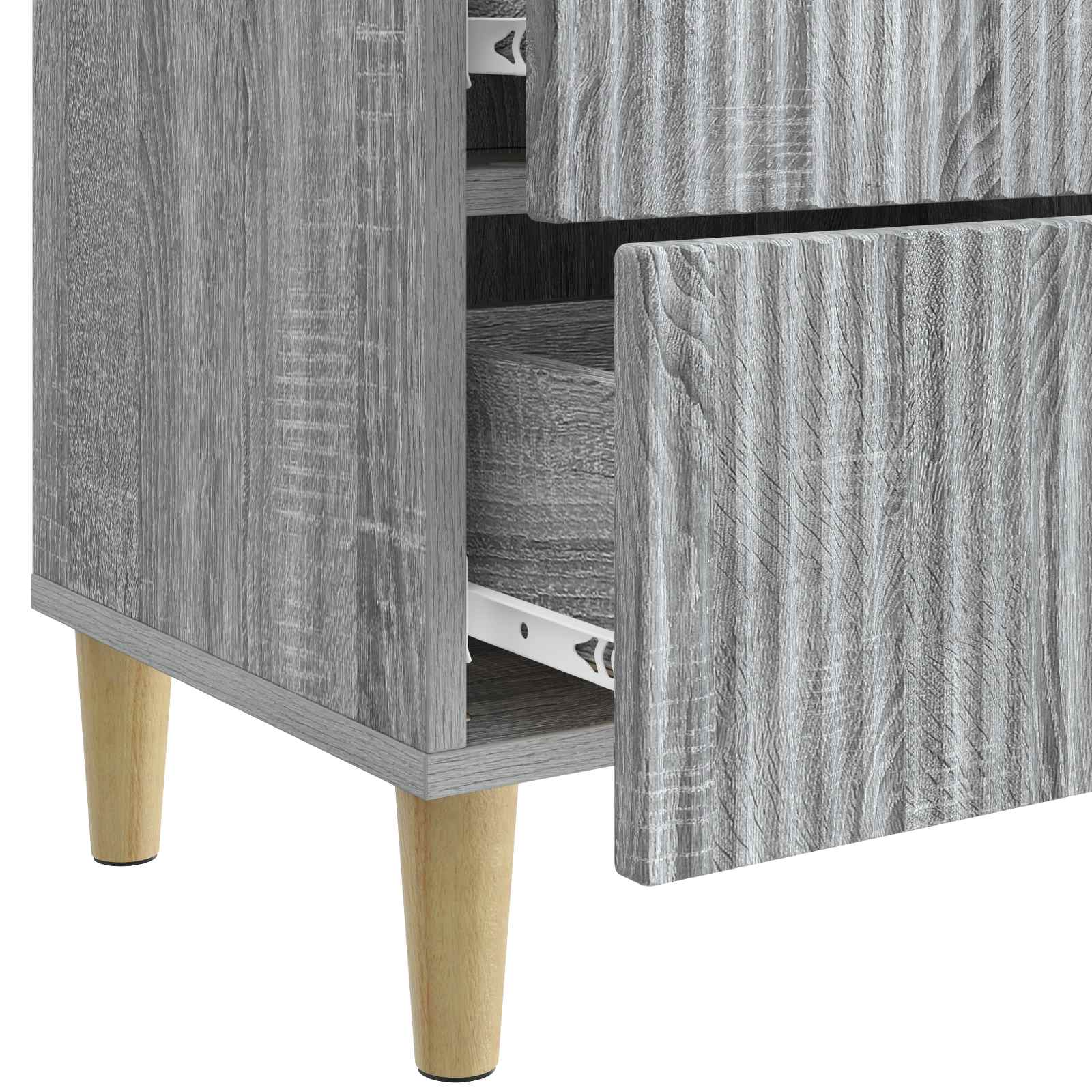 Nachttisch 2 Stk. Sonoma-Grau 43 x 34,5 x 48 cm Holzwerkstoff