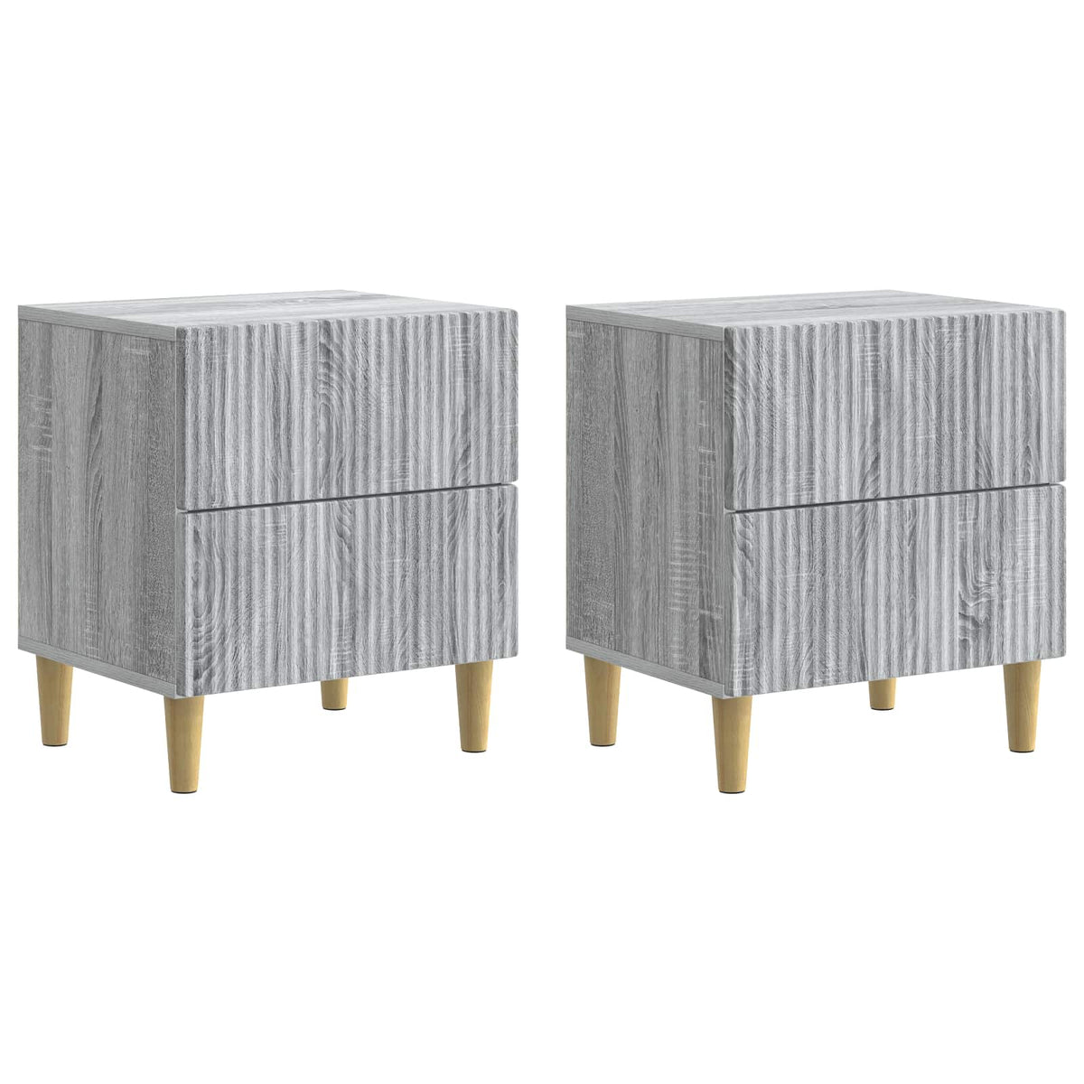 Nachttisch 2 Stk. Sonoma-Grau 43 x 34,5 x 48 cm Holzwerkstoff
