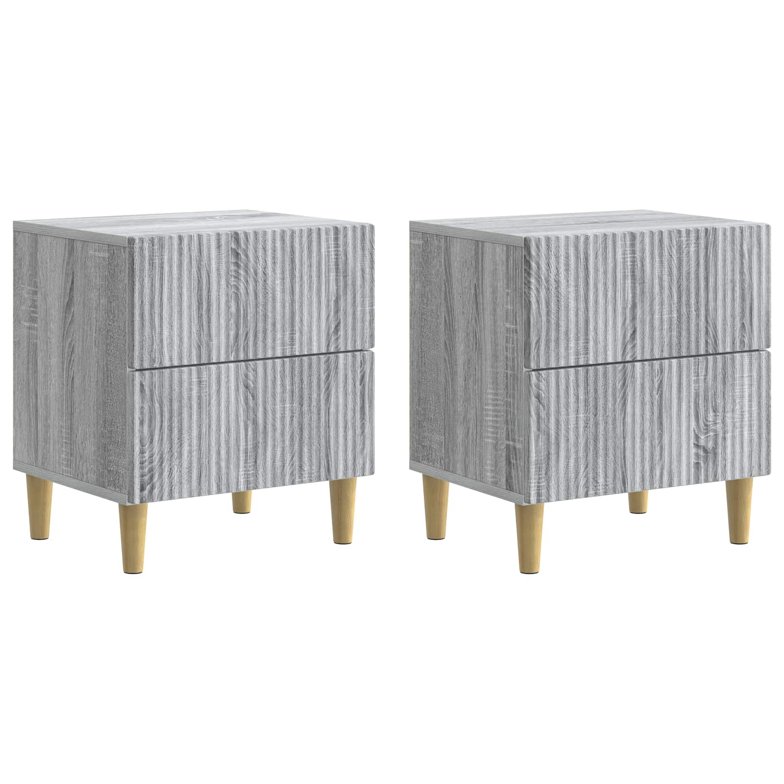 Nachttisch 2 Stk. Sonoma-Grau 43 x 34,5 x 48 cm Holzwerkstoff