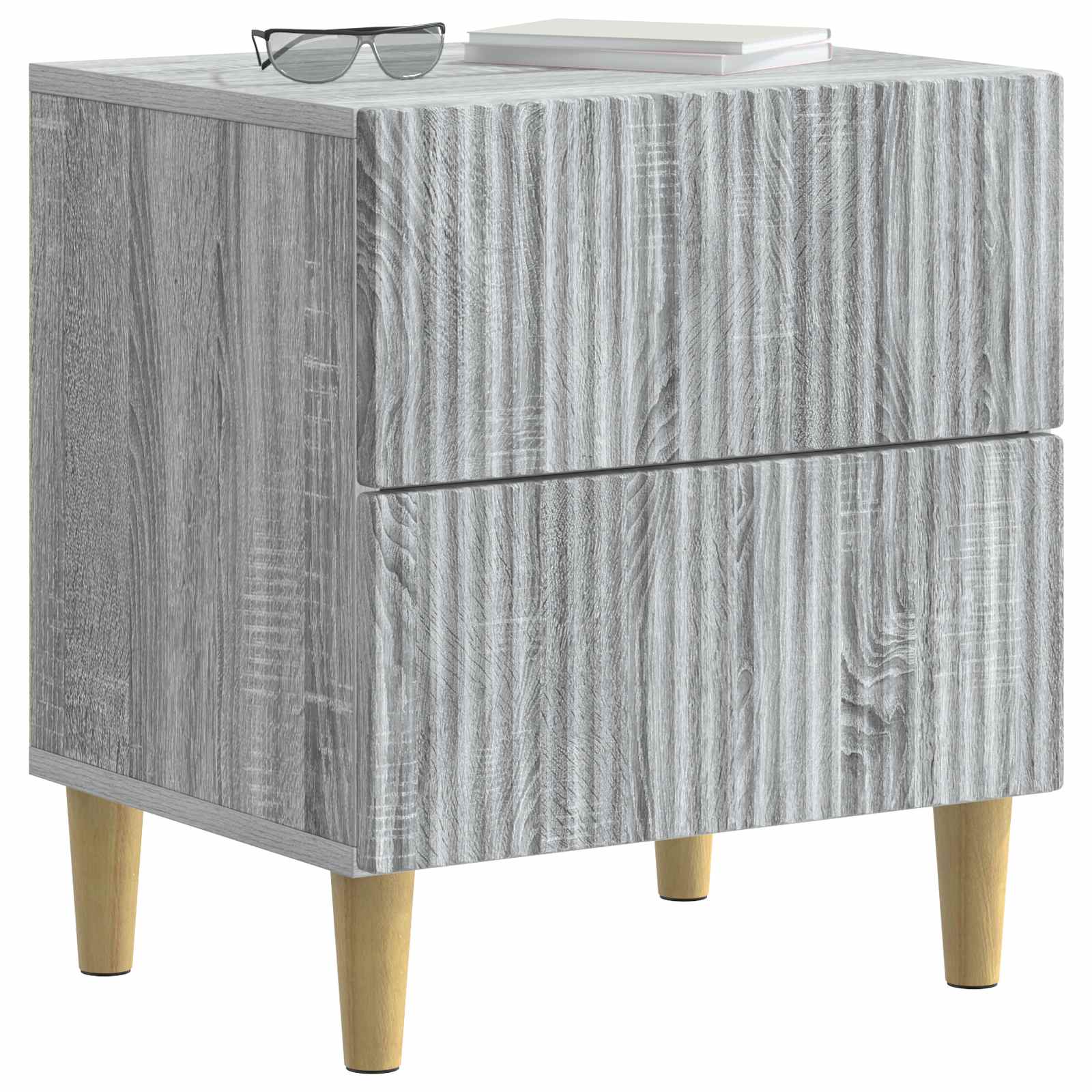 Nachttisch 2 Stk. Sonoma-Grau 43 x 34,5 x 48 cm Holzwerkstoff