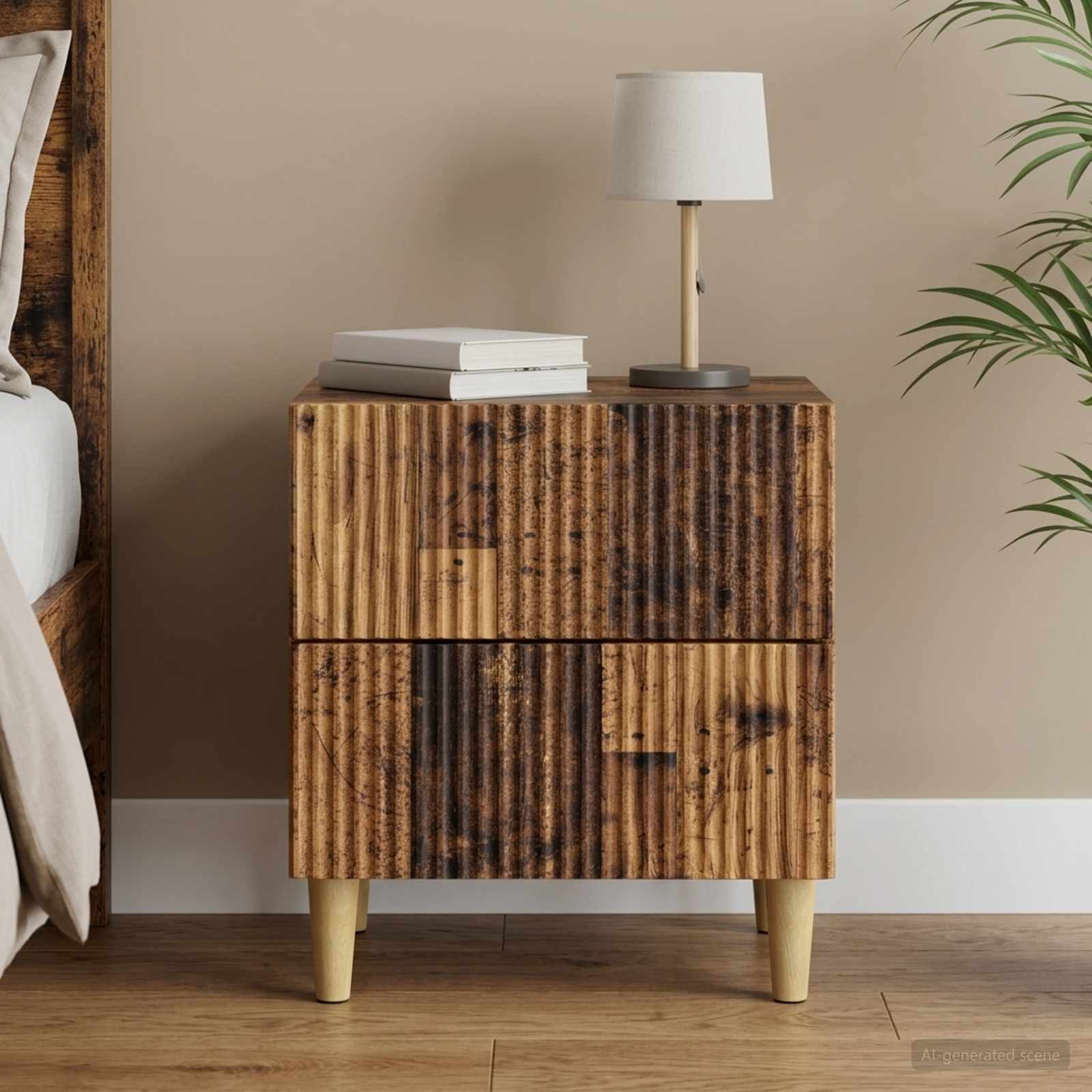Nachttisch Altholz 43 x 34,5 x 48 cm Holzwerkstoff