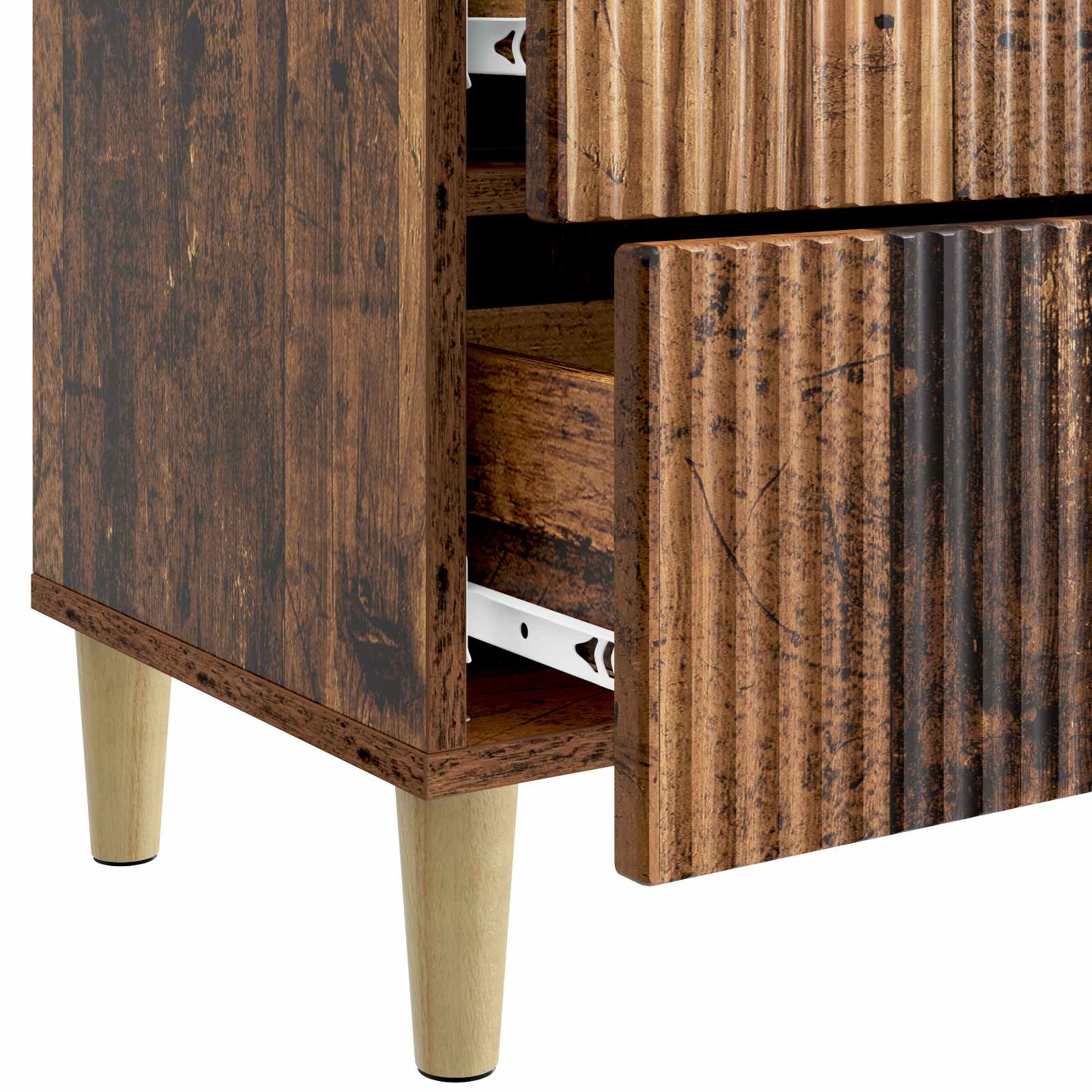 Nachttisch 2 Stk. Altholz 43 x 34,5 x 48 cm Holzwerkstoff