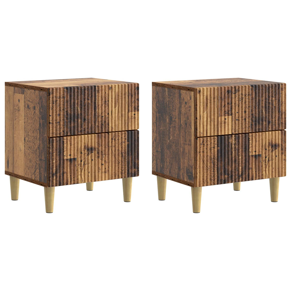 Nachttisch 2 Stk. Altholz 43 x 34,5 x 48 cm Holzwerkstoff