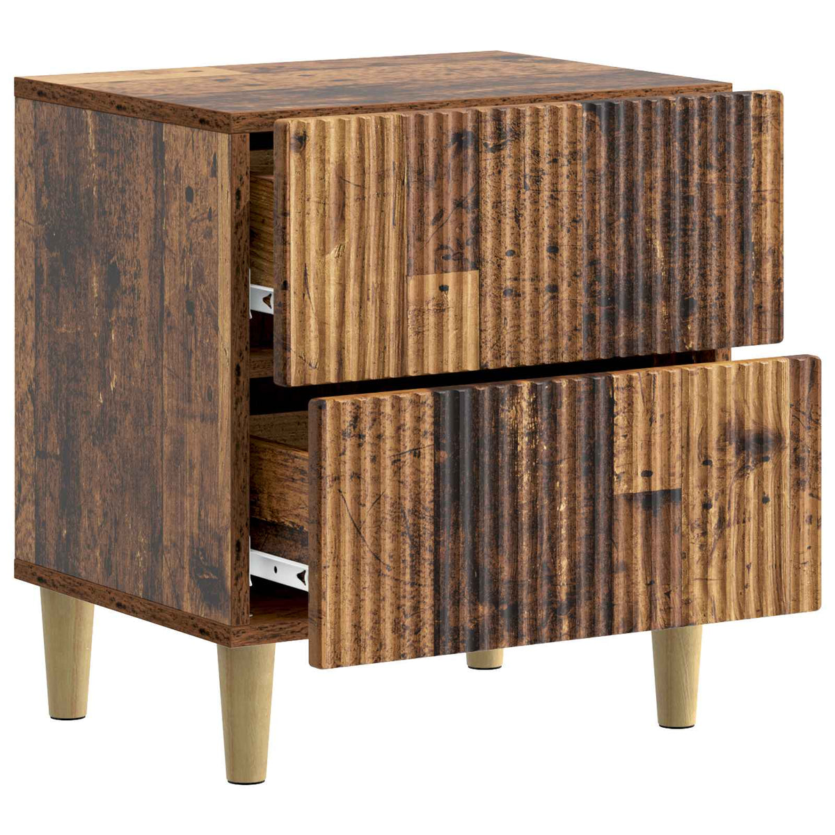 Nachttisch 2 Stk. Altholz 43 x 34,5 x 48 cm Holzwerkstoff