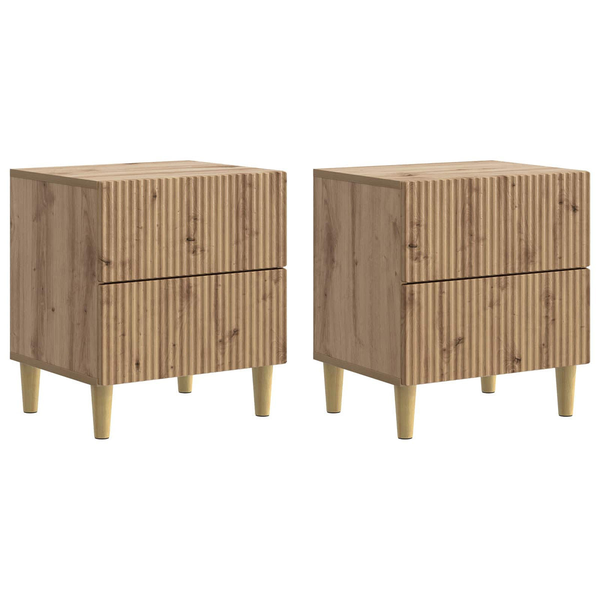 Nachttisch 2 stk. Artisan-Eiche 43 x 34,5 x 48 cm Holzwerkstoff