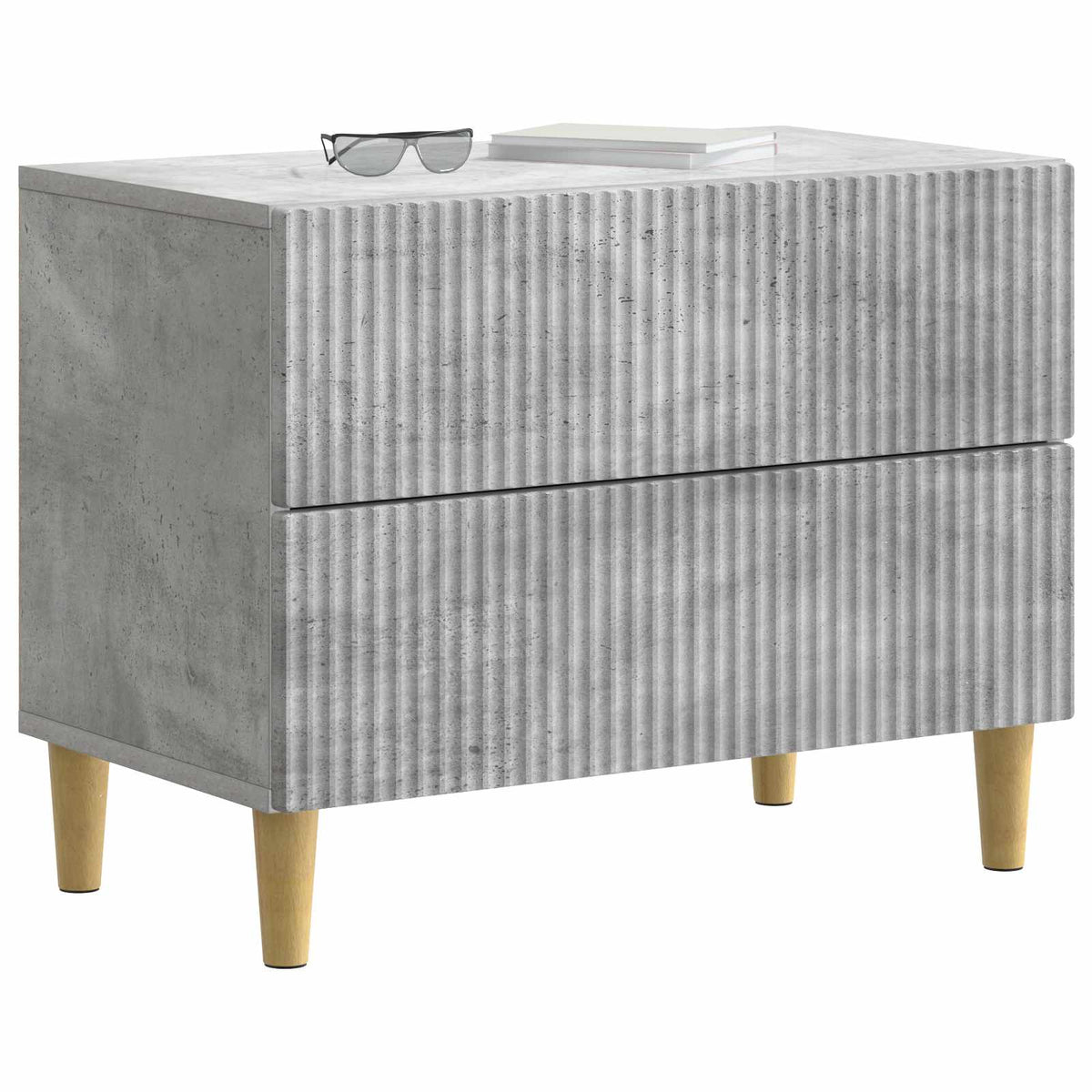 Nachttisch Betongrau 62 x 34,5 x 48 cm Holzwerkstoff
