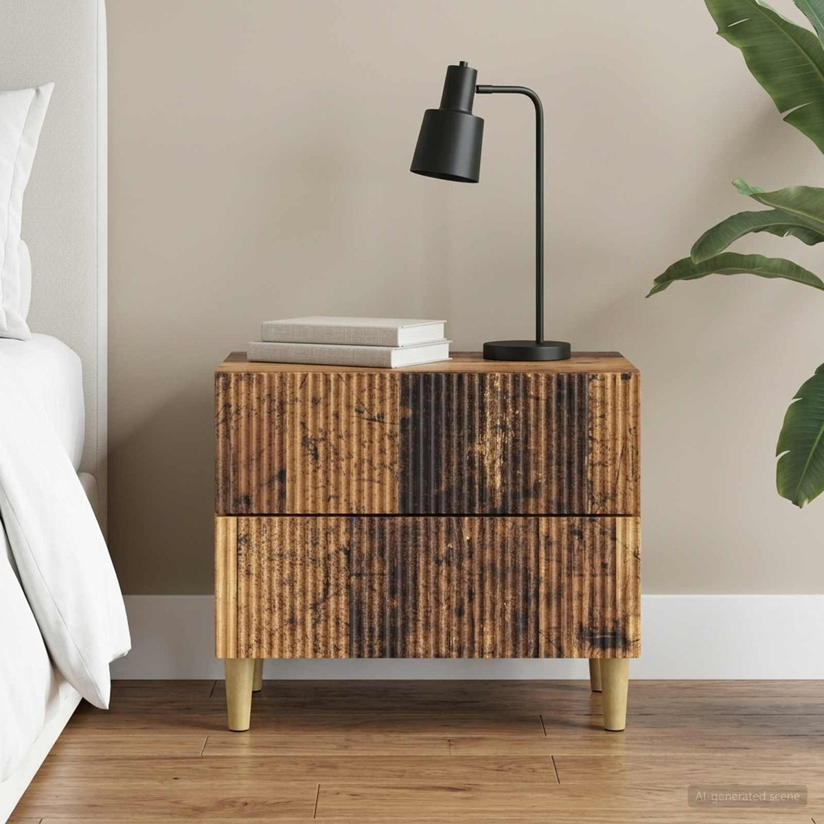 Nachttisch Altholz 62 x 34,5 x 48 cm Holzwerkstoff