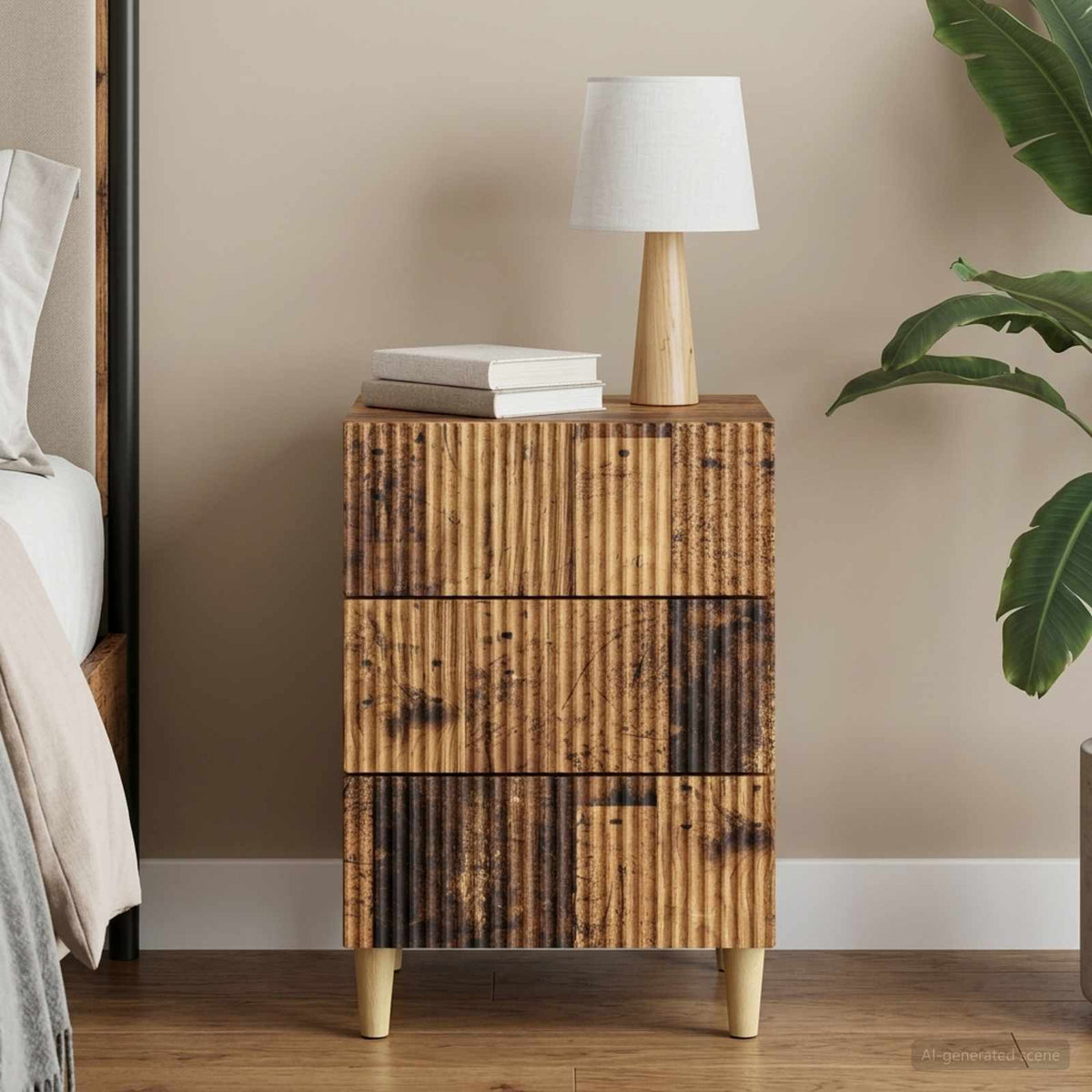 Nachttisch Altholz 43 x 41 x 66,5 cm Holzwerkstoff