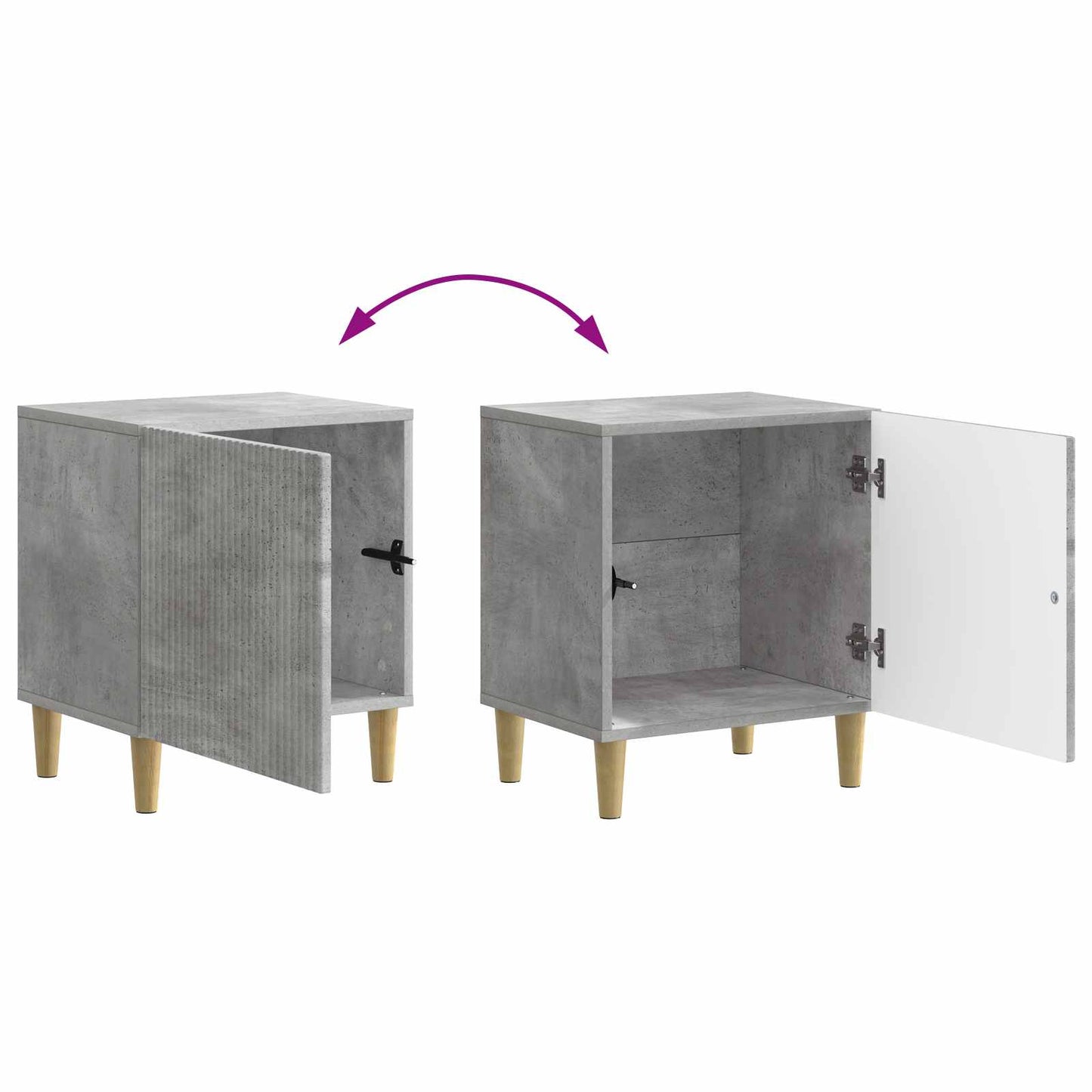 Nachttisch 2 stk. Betongrau 43 x 34,5 x 50 cm Holzwerkstoff