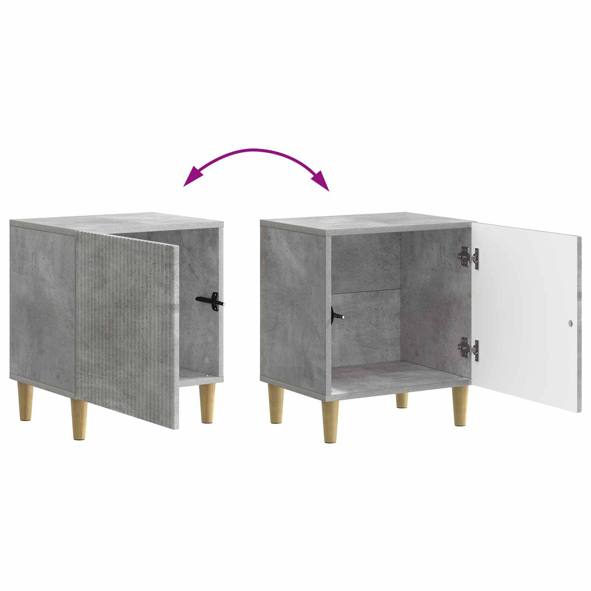 Nachttisch 2 stk. Betongrau 43 x 34,5 x 50 cm Holzwerkstoff