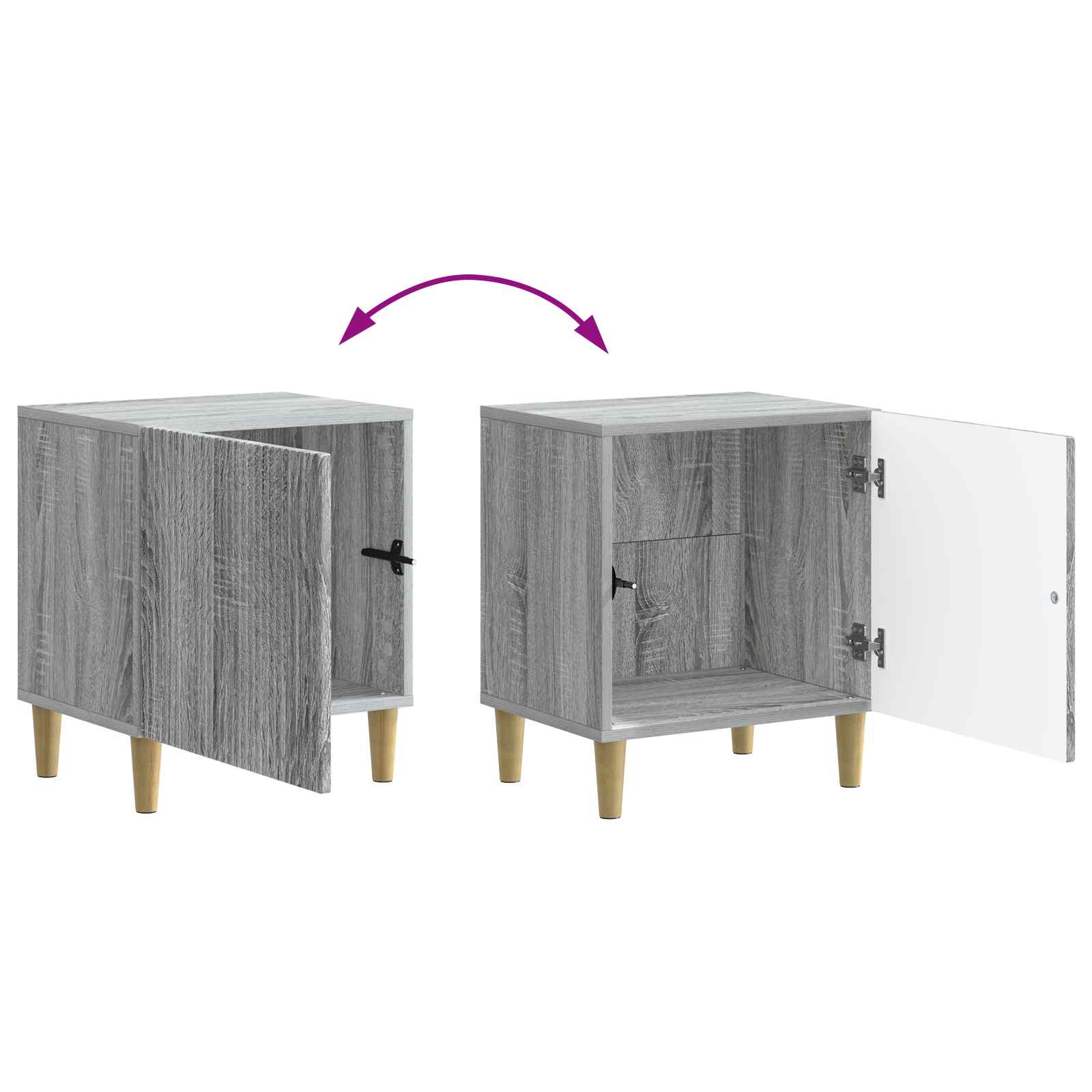 Nachttisch Graues Sonoma 43 x 34,5 x 50 cm Holzwerkstoff