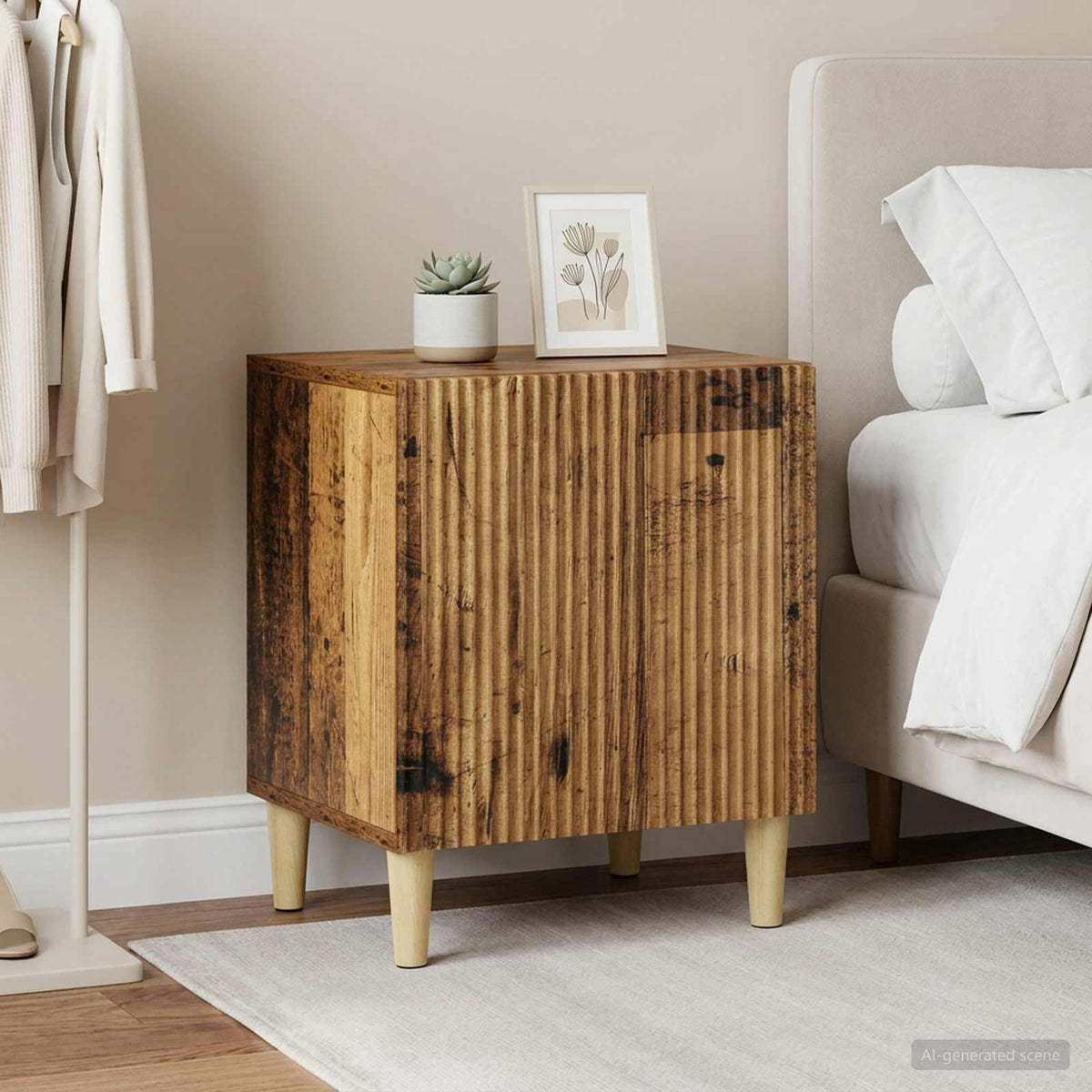 Nachttisch 2 stk. Altholz 43 x 34,5 x 50 cm Holzwerkstoff