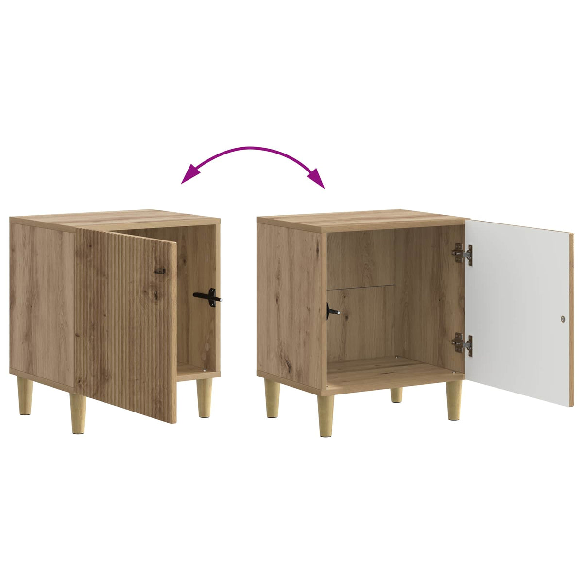 Nachttisch 2 stk. Artisan-Eiche 43 x 34,5 x 50 cm Holzwerkstoff